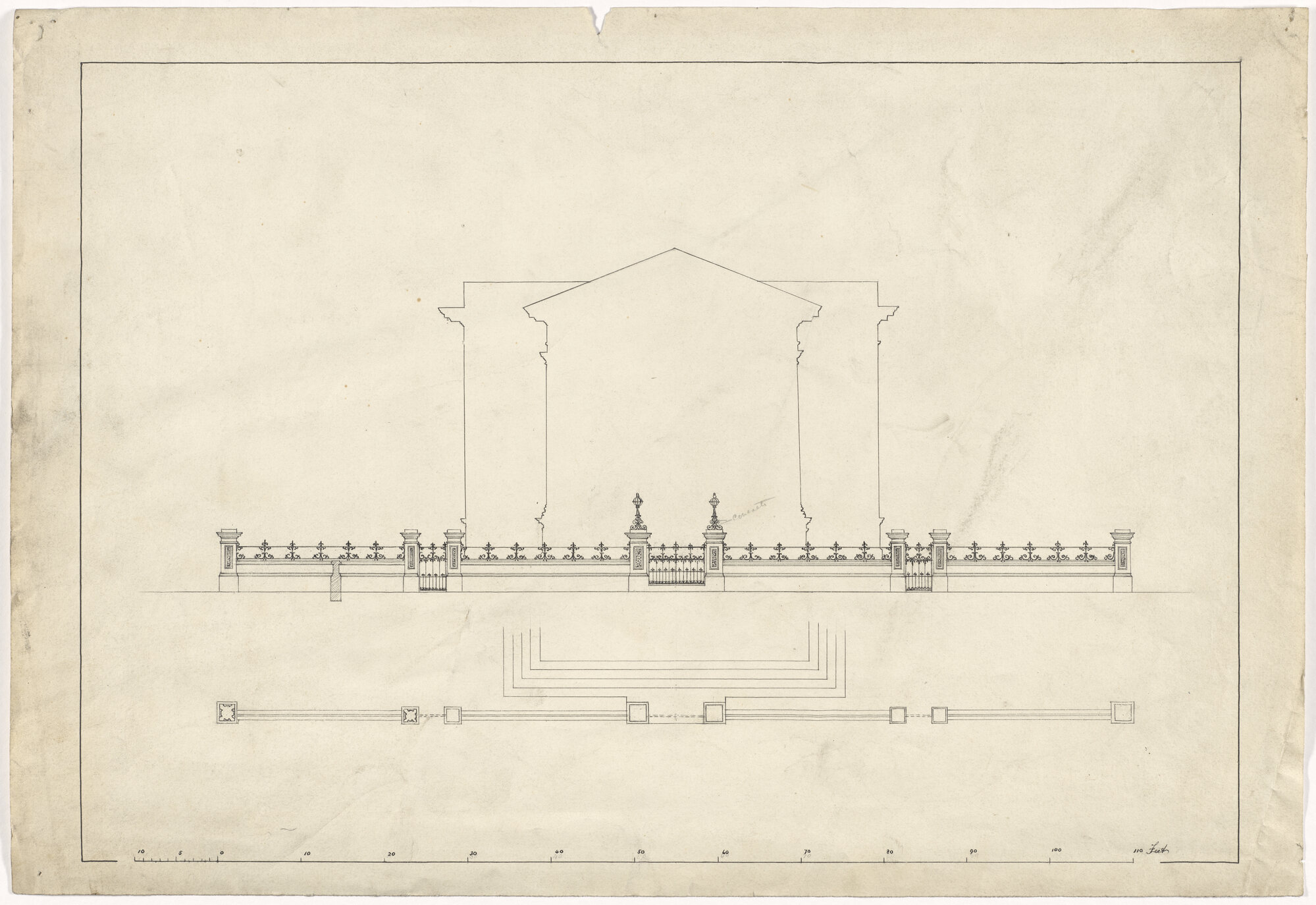 Trinity Presbyterian Church, Timaru, fence plan
