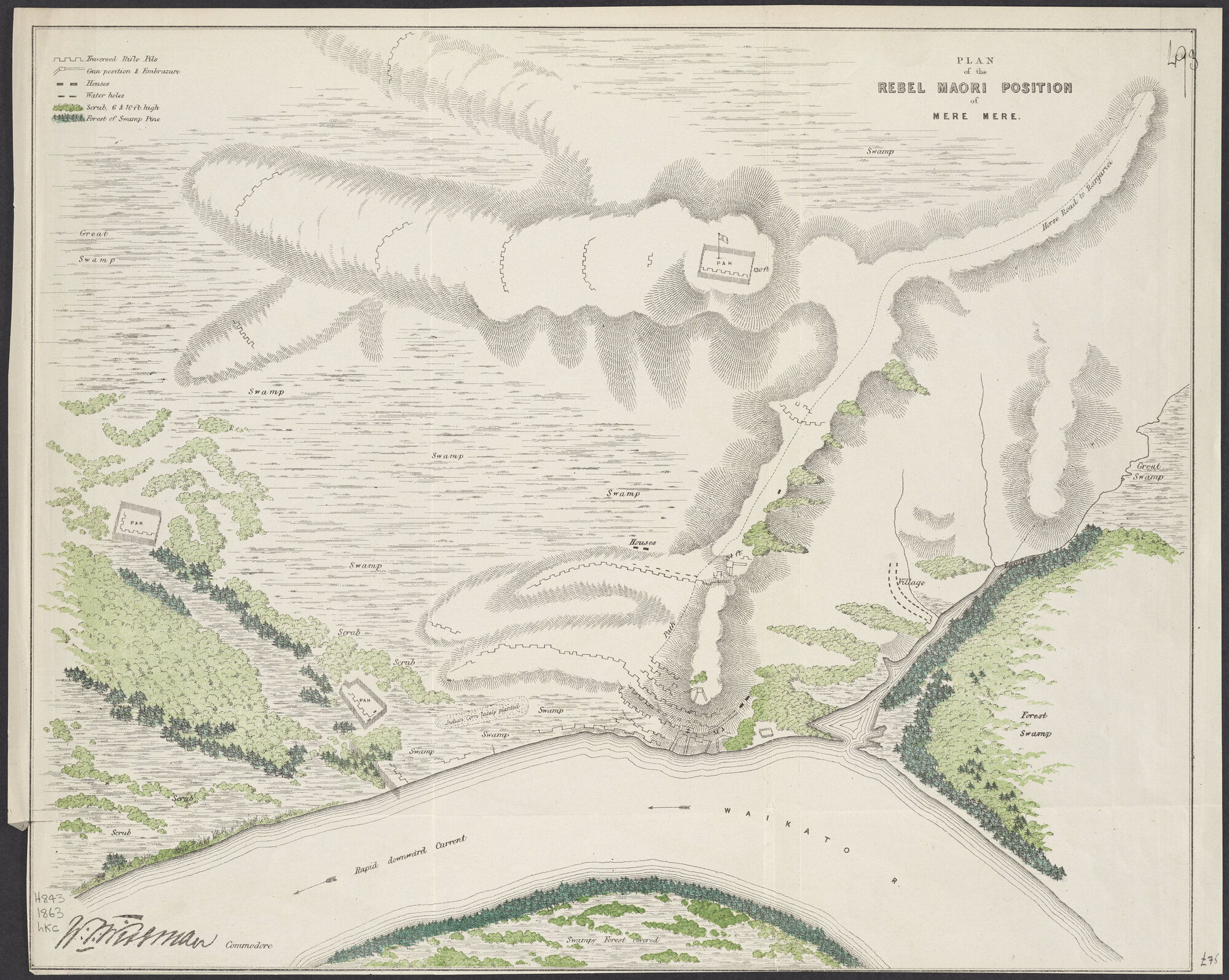 Plan of the Rebel Maori Position of Mere Mere