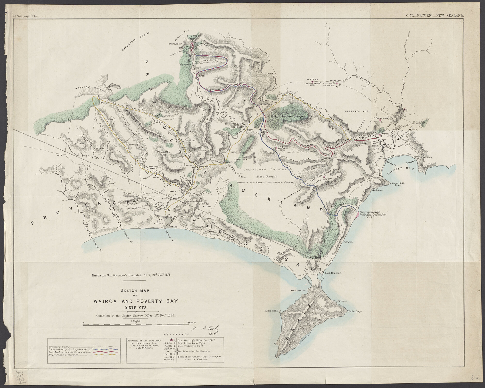 Sketch Map of Wairoa and Poverty Bay Districts