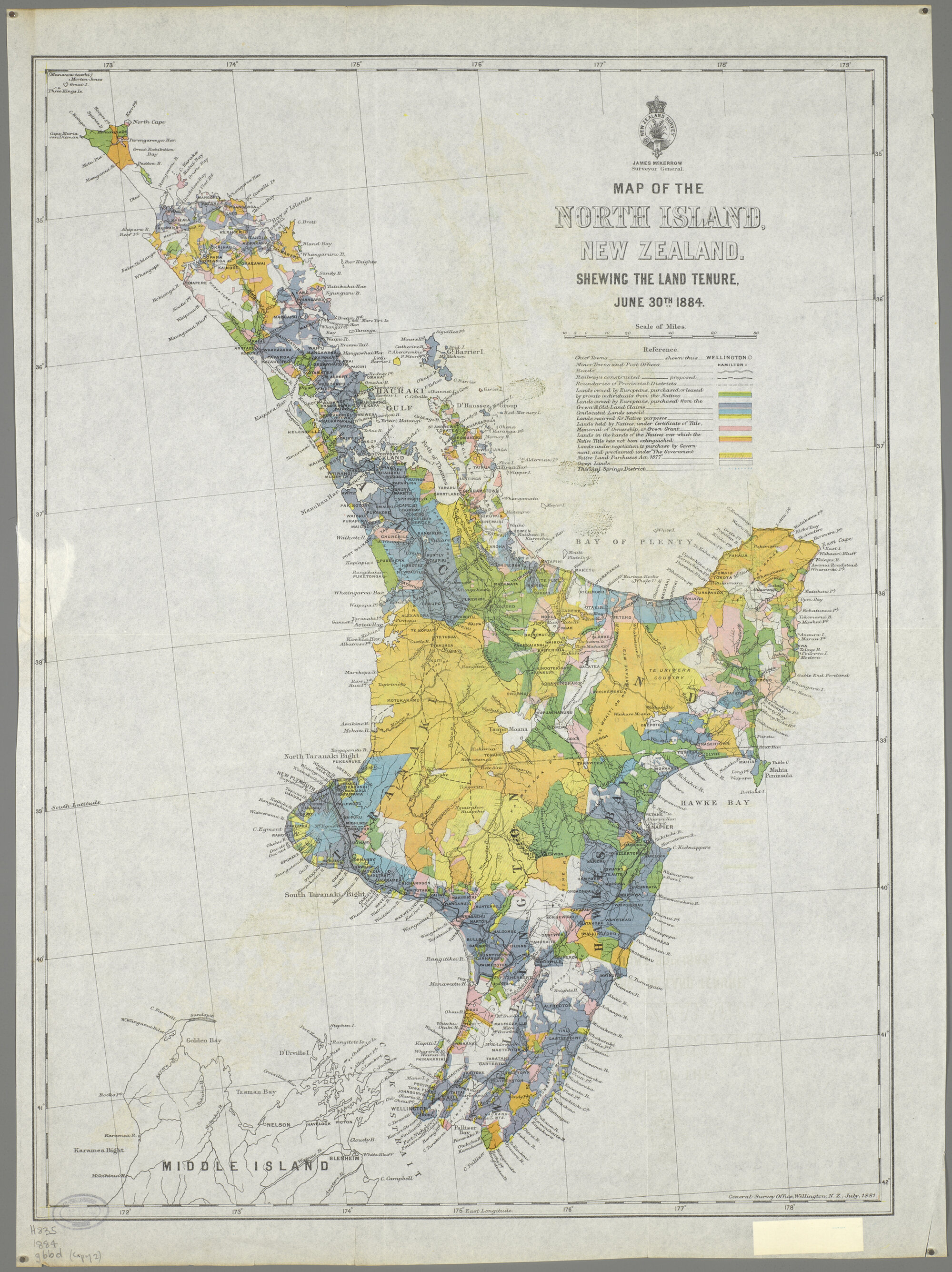 Map of the North Island, New Zealand