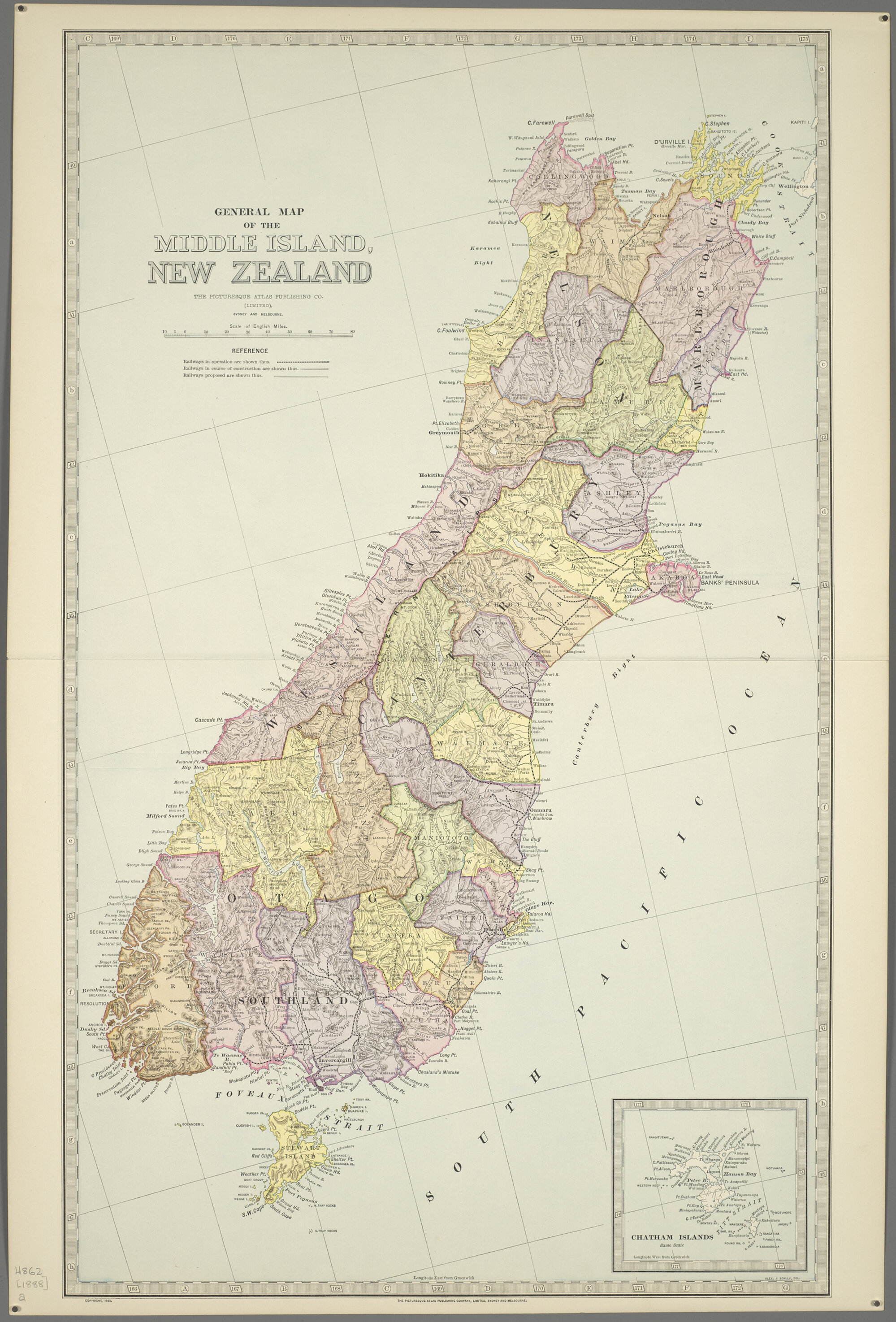 General Map of the Middle Island, New Zealand