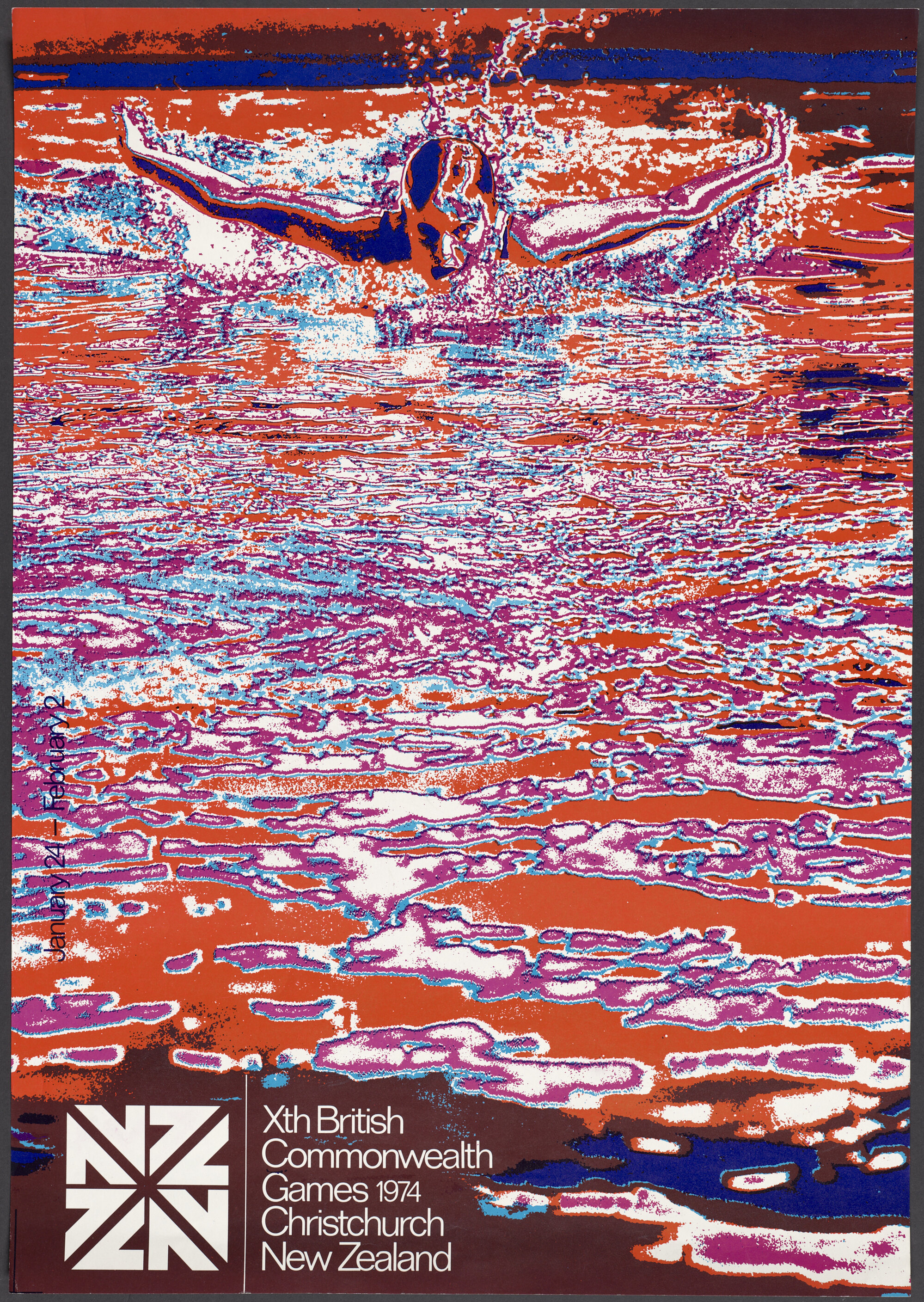 "Xth British Commonwealth Games 1974 Christchurch New Zealand January 24 - February 2" [Swimming]