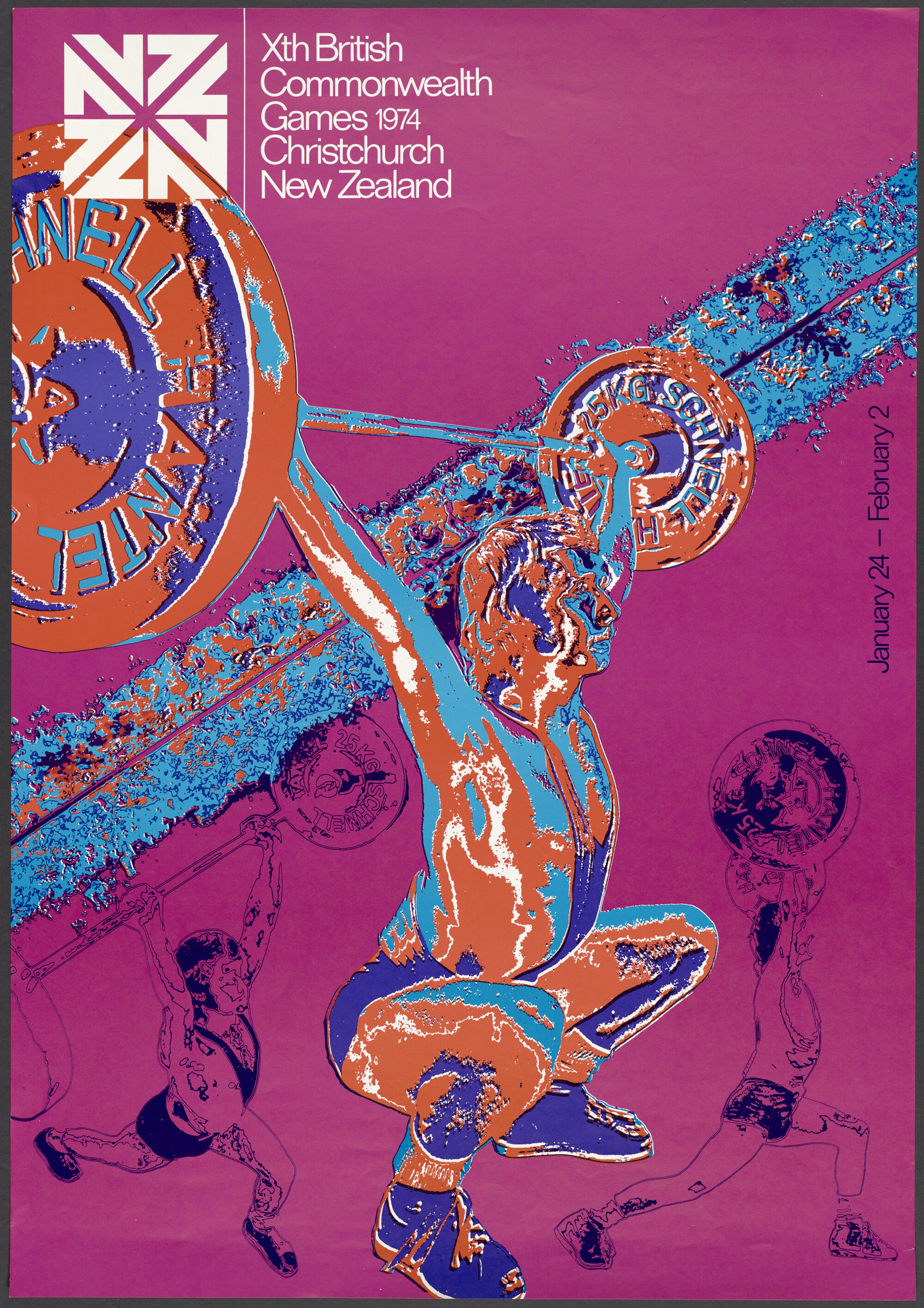 "Xth British Commonwealth Games 1974 Christchurch New Zealand January 24 - February 2" [Weightlifting]