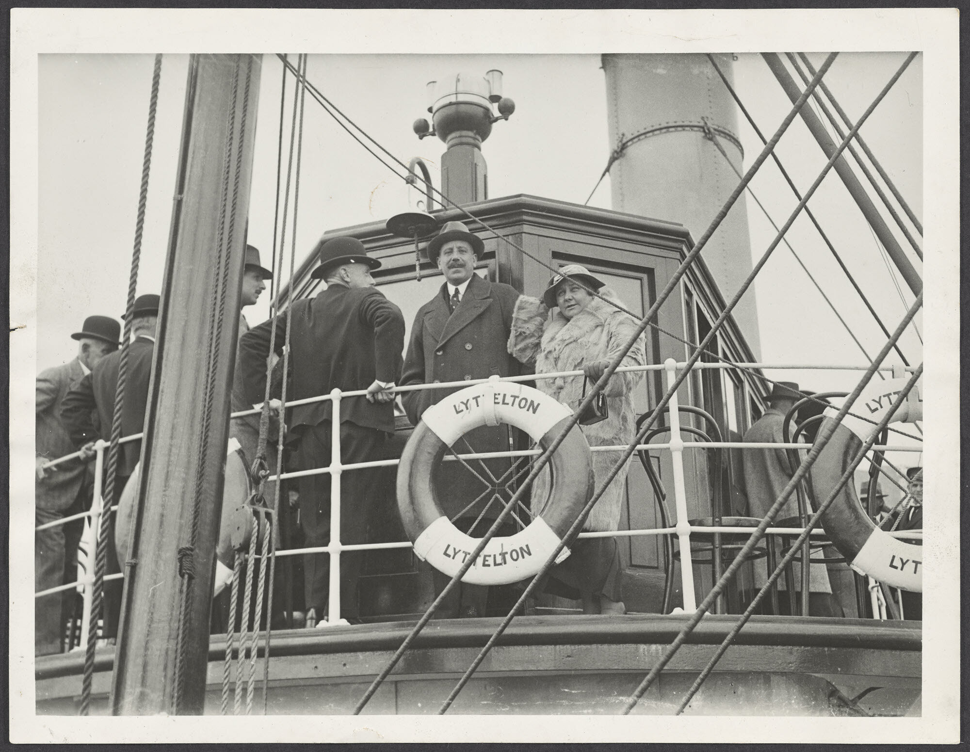 Mabel Howard and others on Lyttelton tug boat