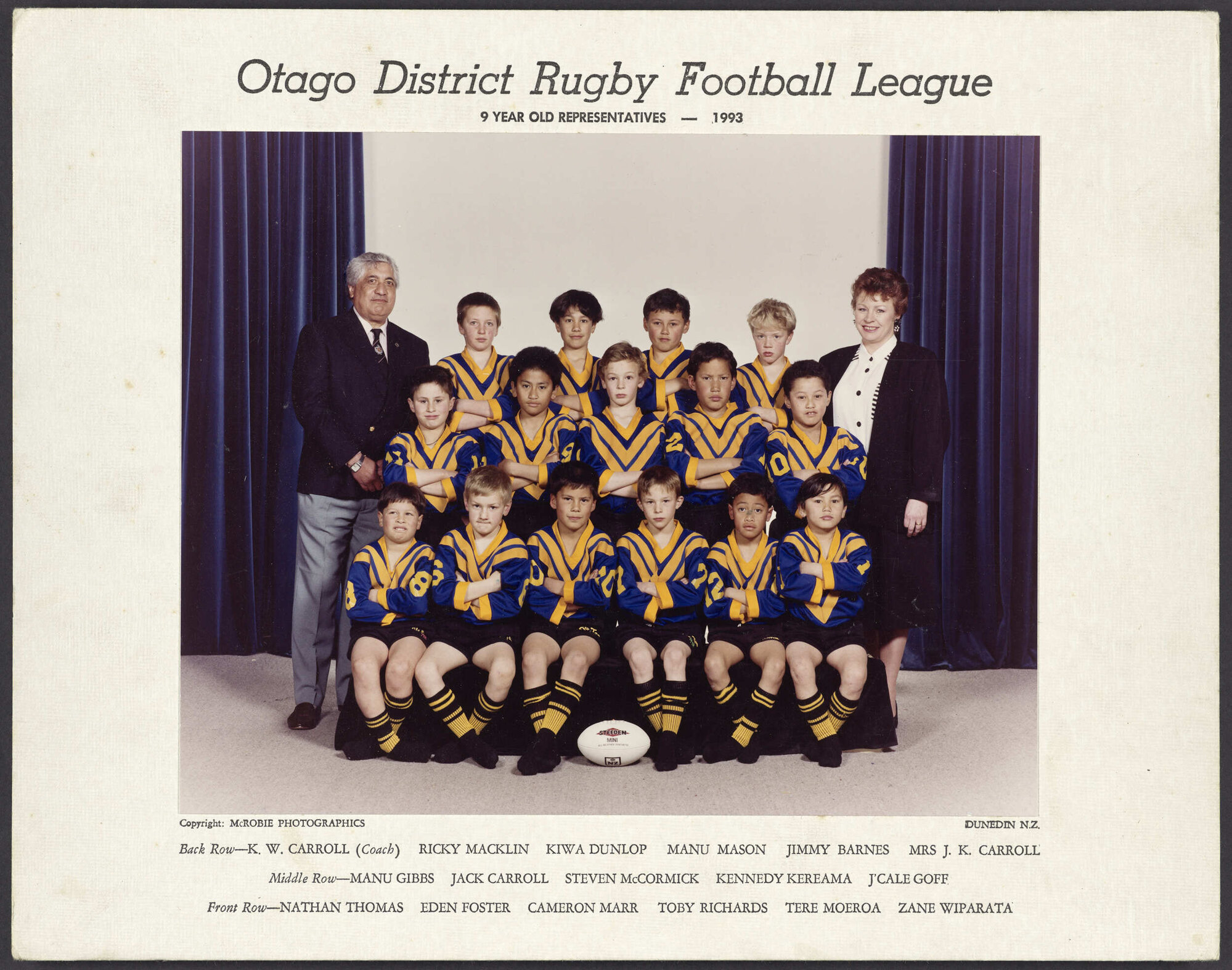 Otago District Rugby Football League 9 Year Old Representatives