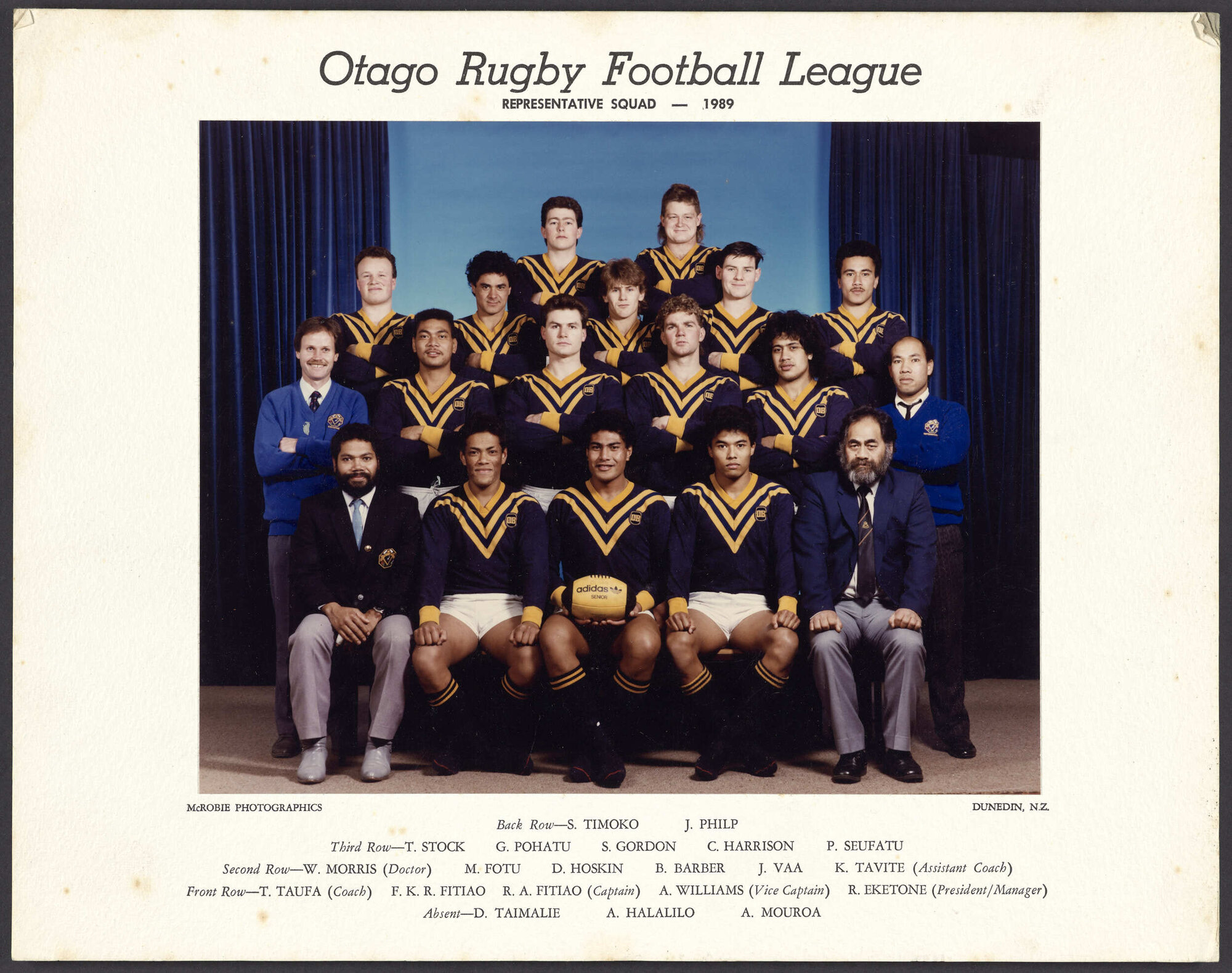 Otago Rugby Football League Representative Squad