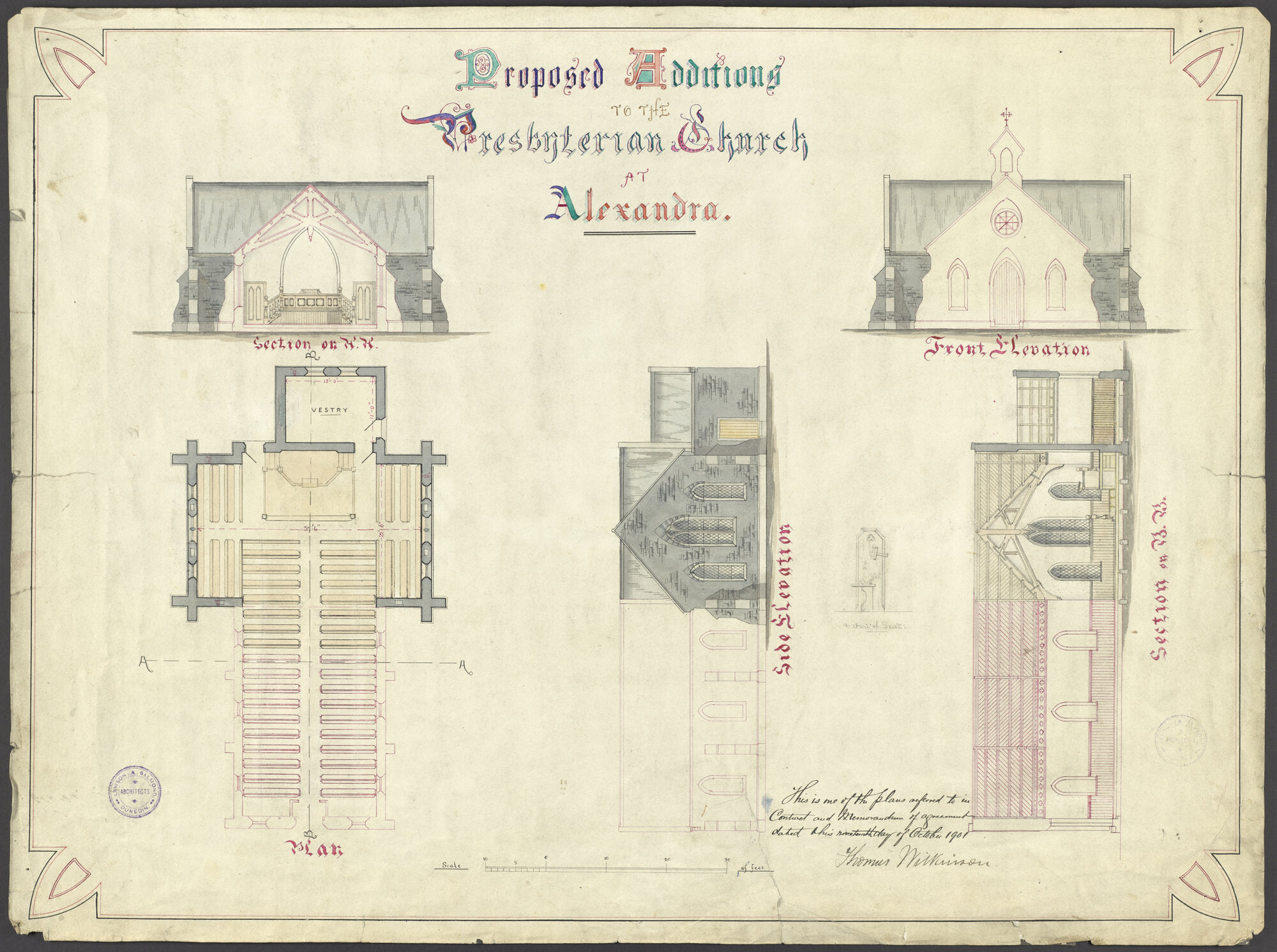 Alexandra Presbyterian Church, plan for additions to church building