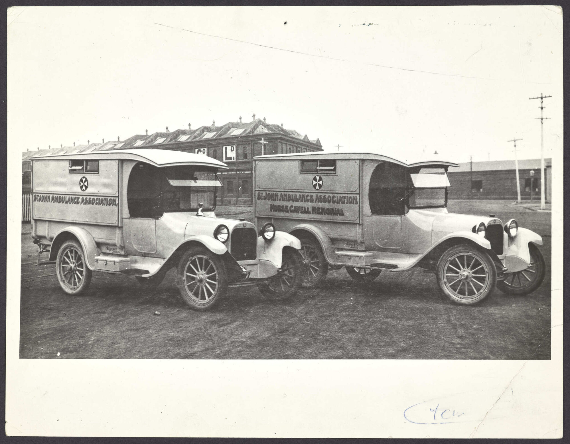 Two early St John Ambulance Association ambulances