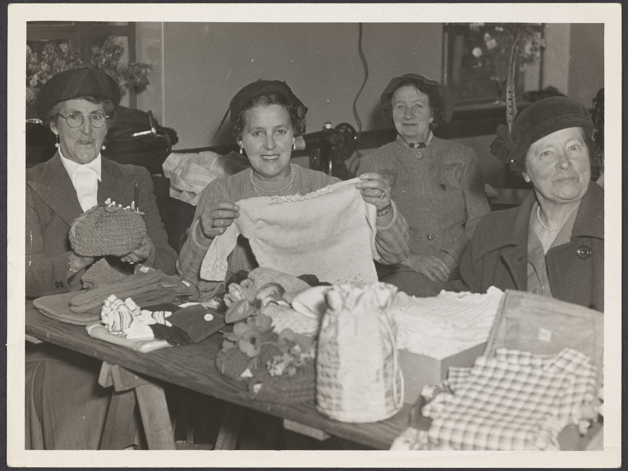 St John Ambulance Association Ladies' Guild members with handcrafts