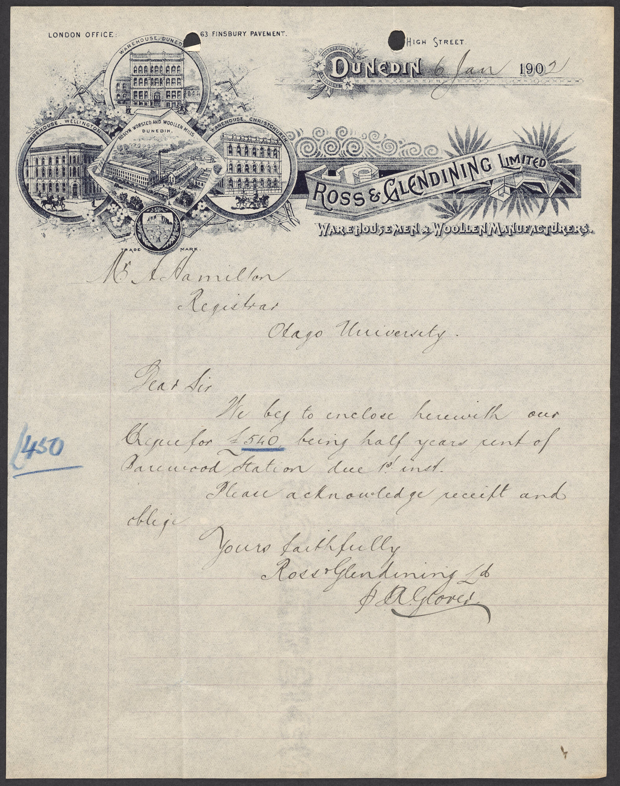 Ross and Glendining letterhead