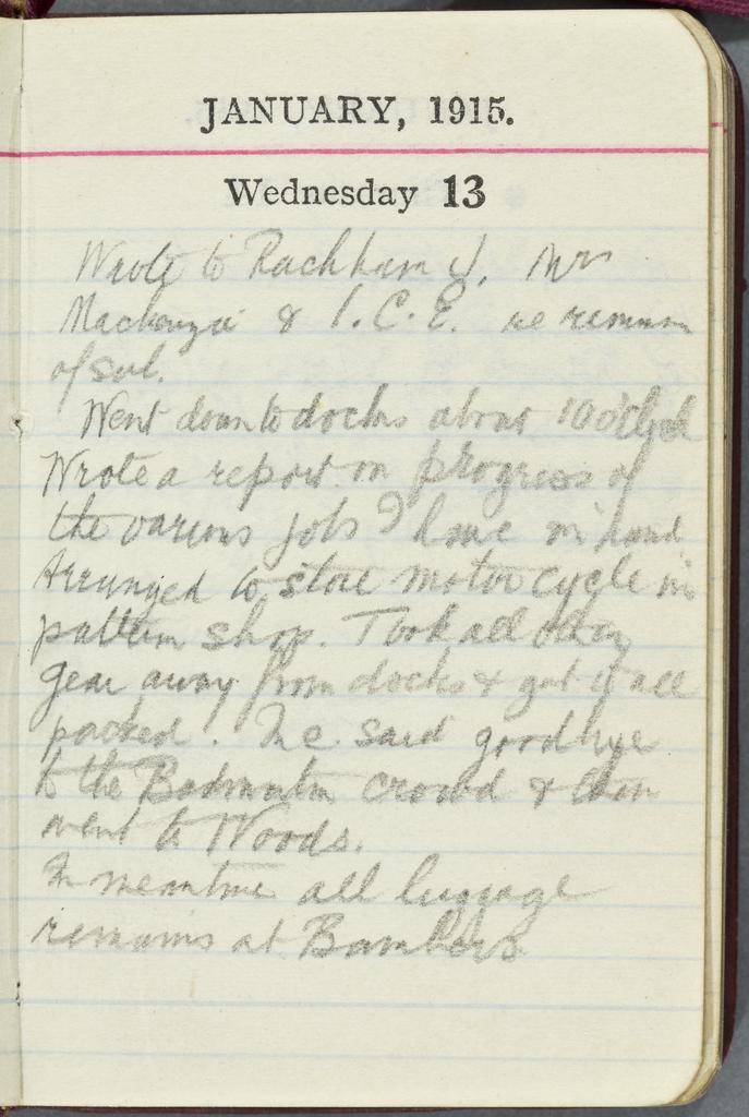 World War I diary of Edward Fletcher Roberts