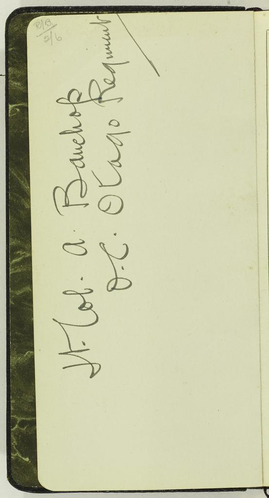 World War I diary of Arthur Bauchop