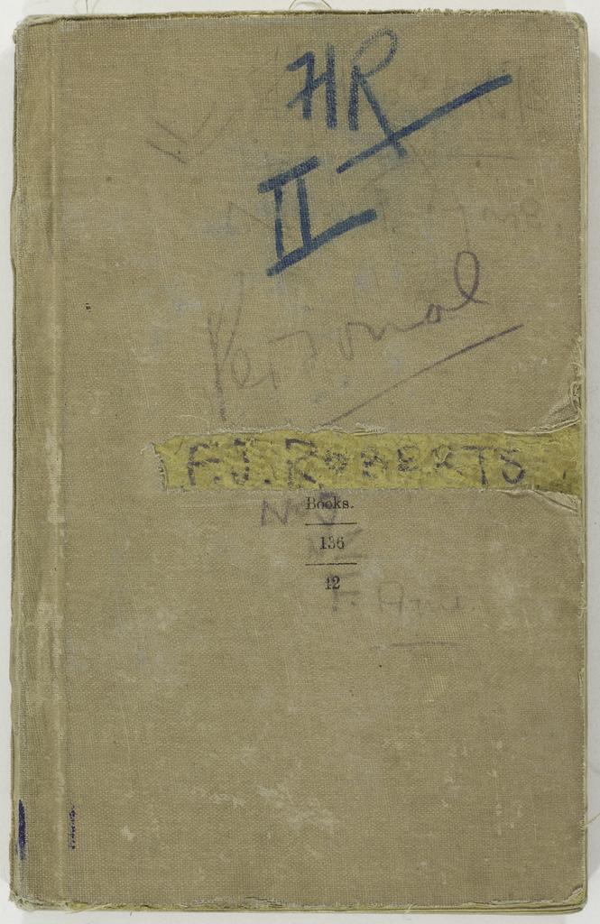 World War I diary of Fitzclarence John Roberts, titled 'Notebook II'