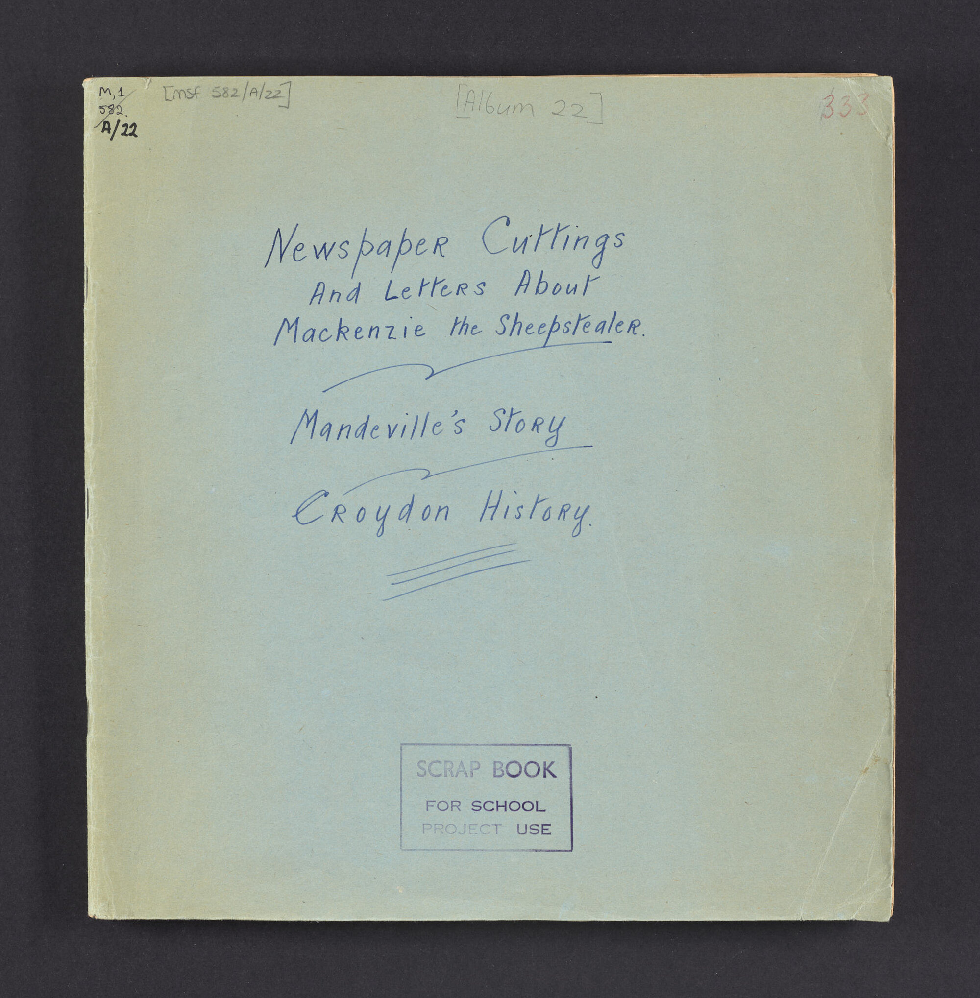 Newspaper clippings album, number 22