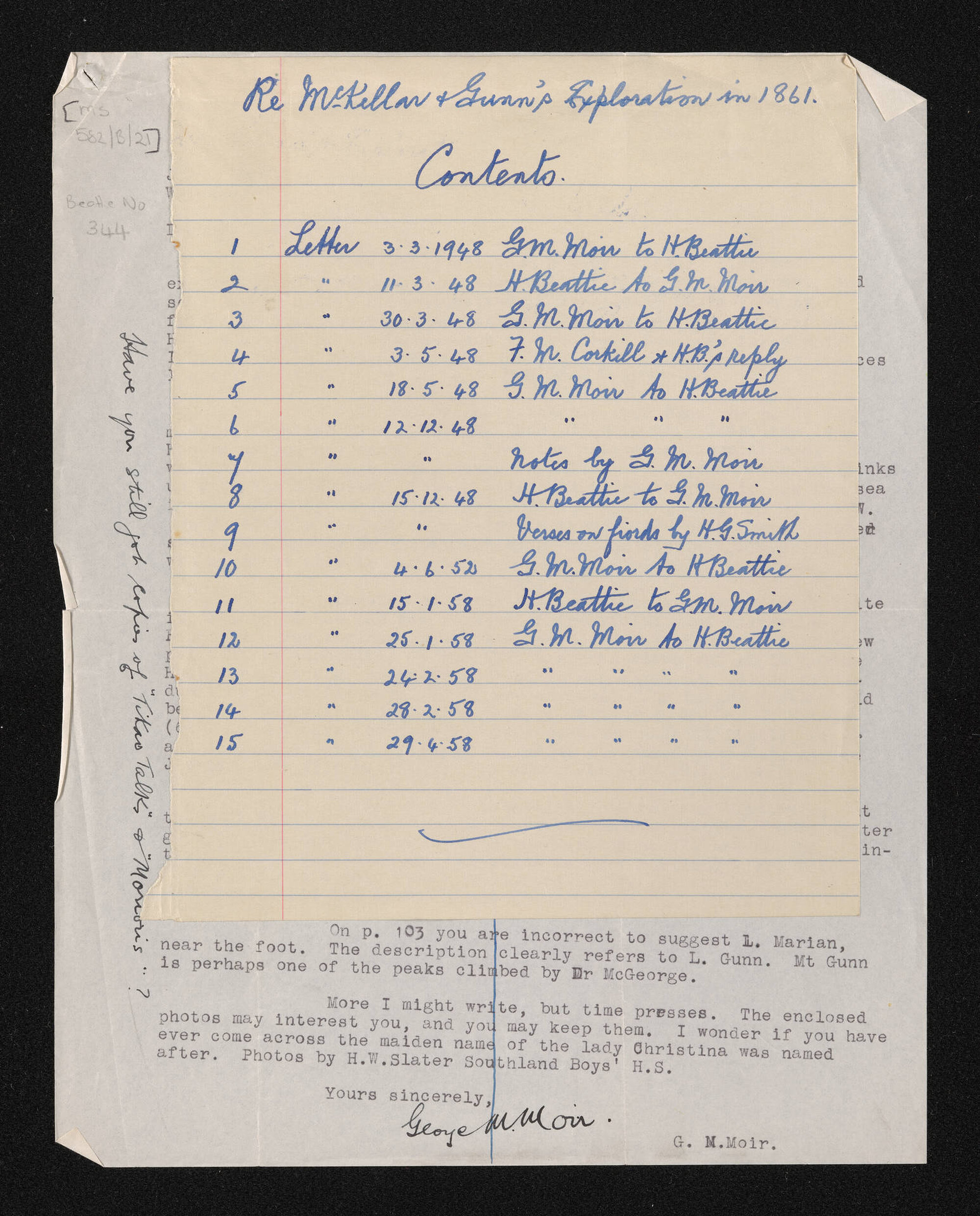 List of letters in folder