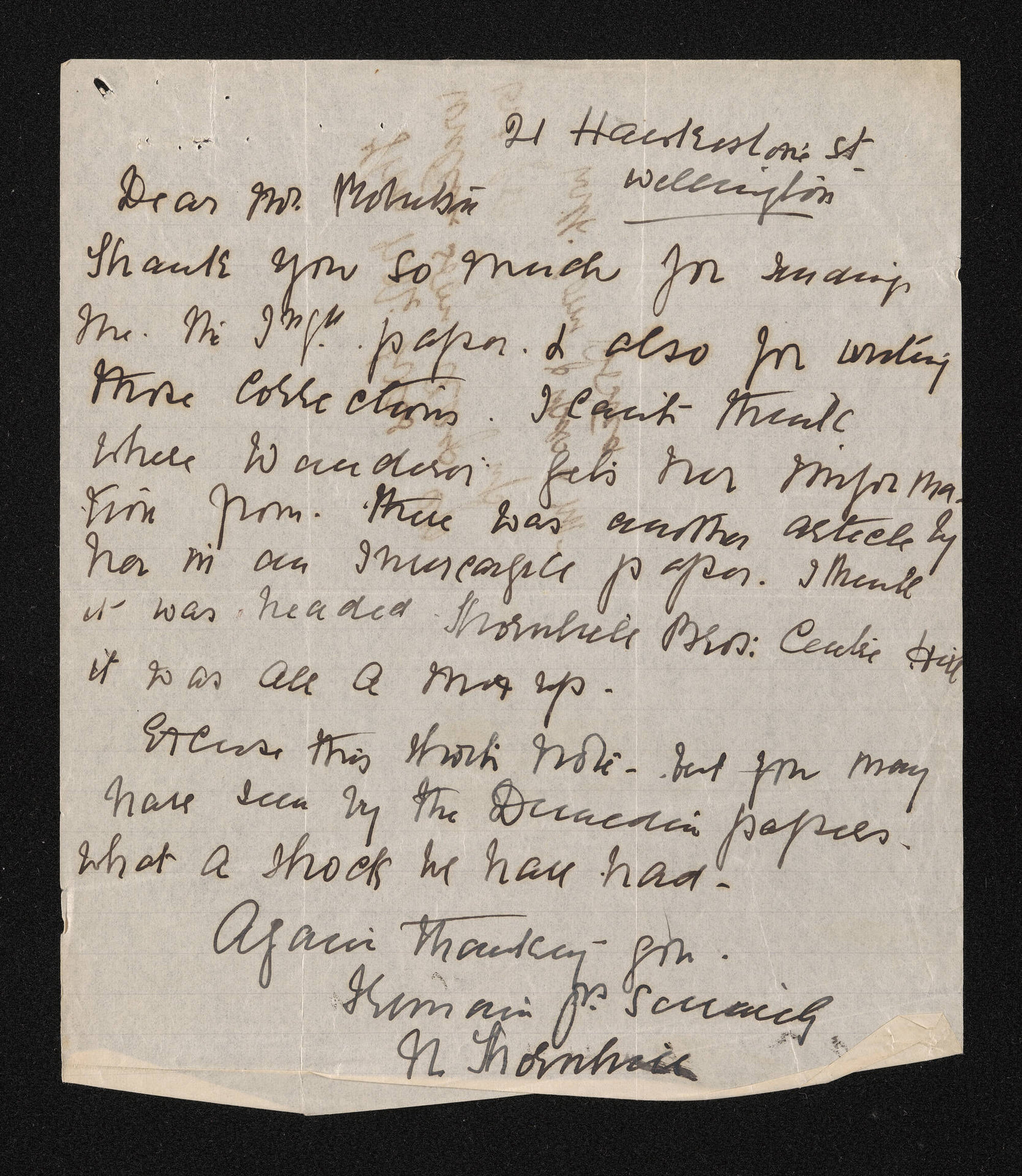 Letter, [1935], from N.S. Thornhill, to Nicholas Robson