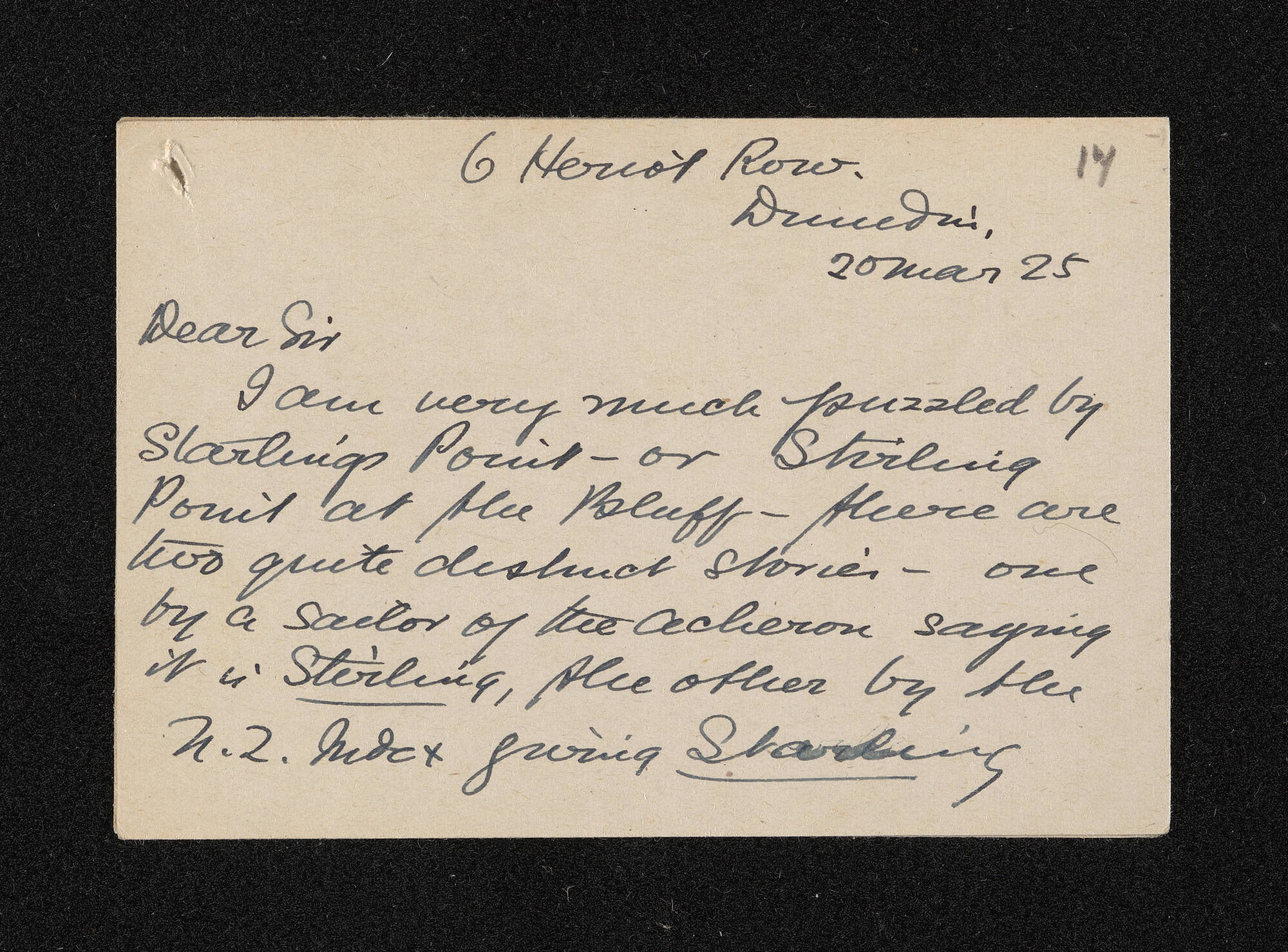 Letter, 20 March 1925, from Edmund Robert Nevill, to Herries Beattie
