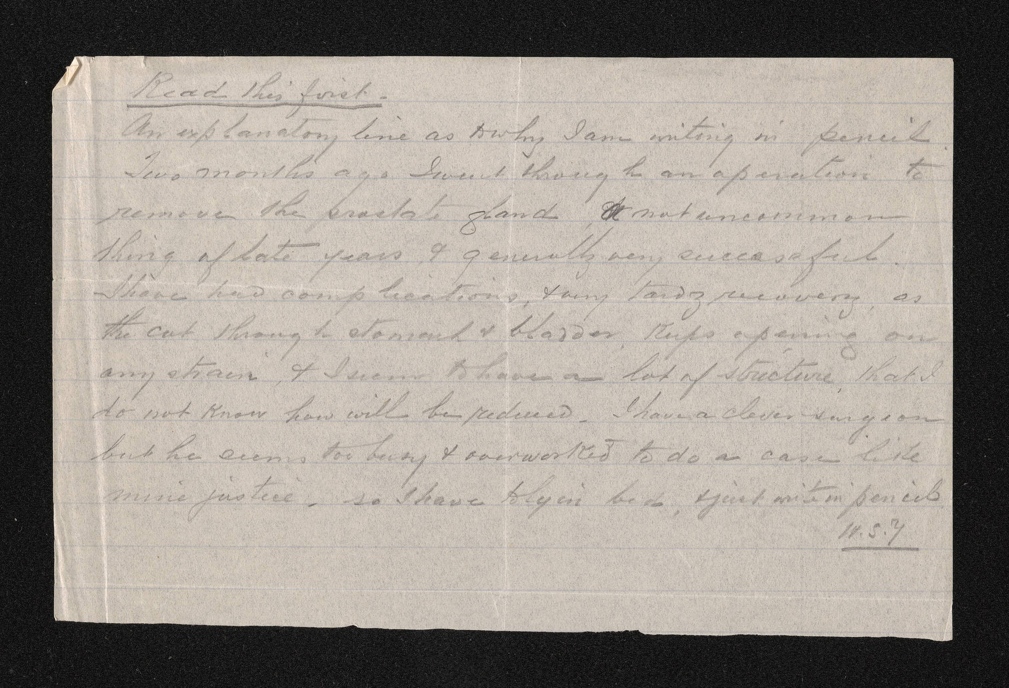 Letter, 25 January 1913, from William Spearman Young, to Herries Beattie