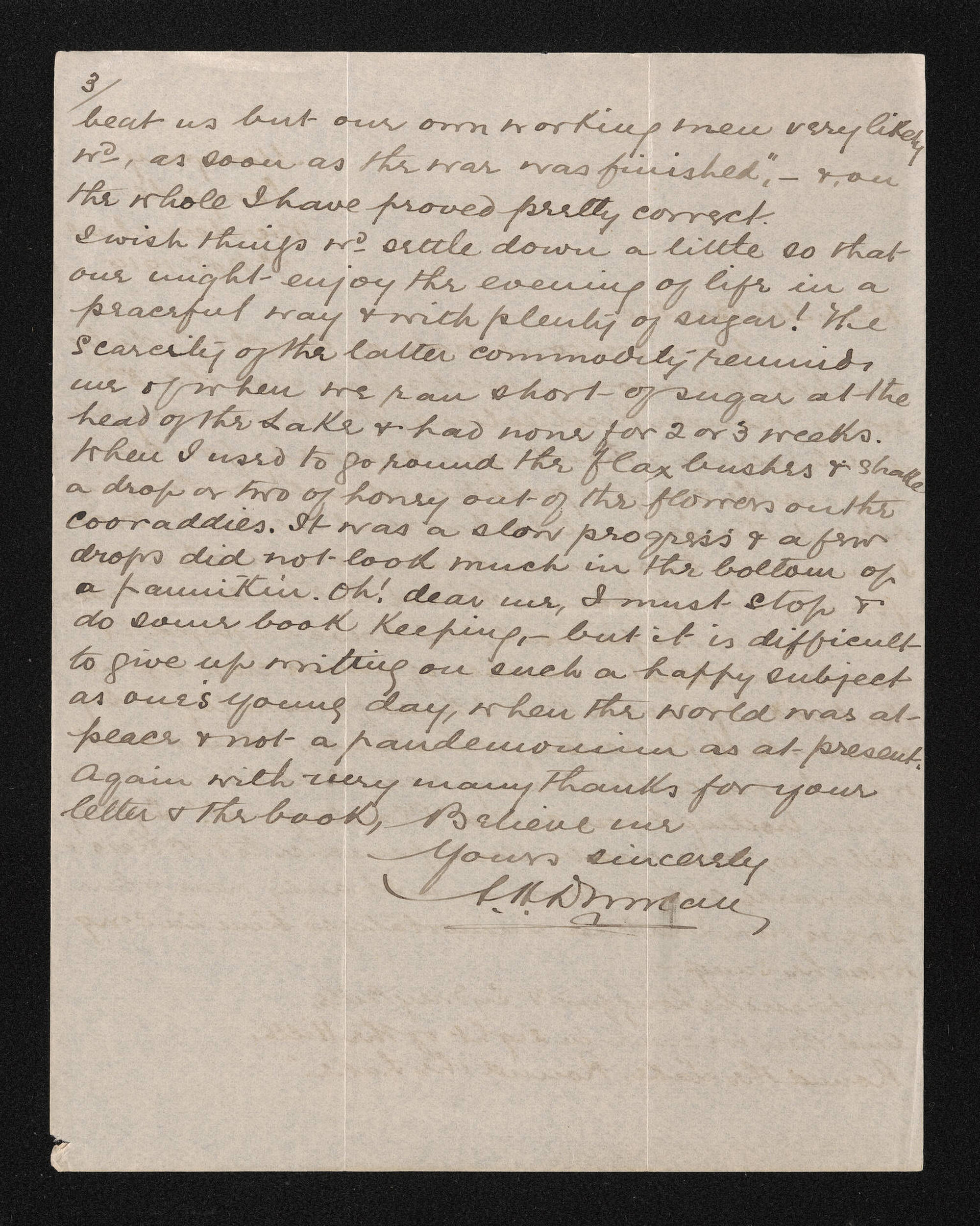 Letter, 7 November 1919, from A.H. Duncan, to Herries Beattie