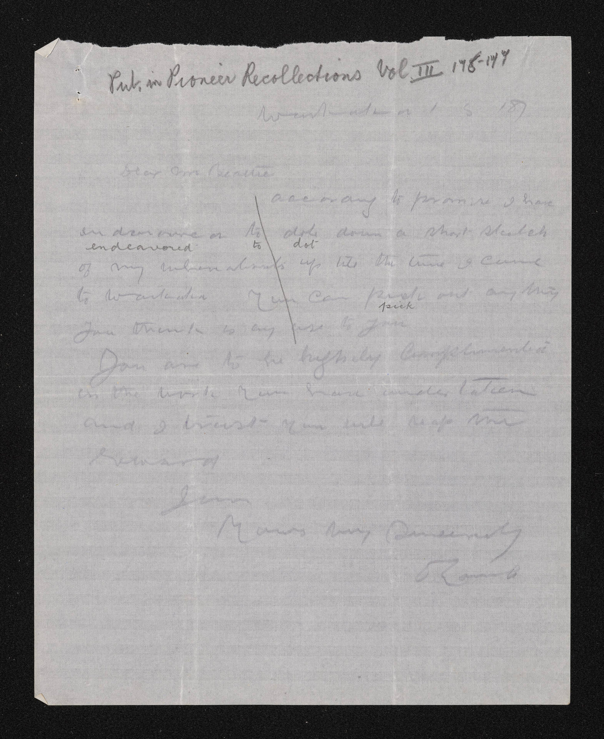 Letter, 1 May 1918, from David Lamb, to Herries Beattie