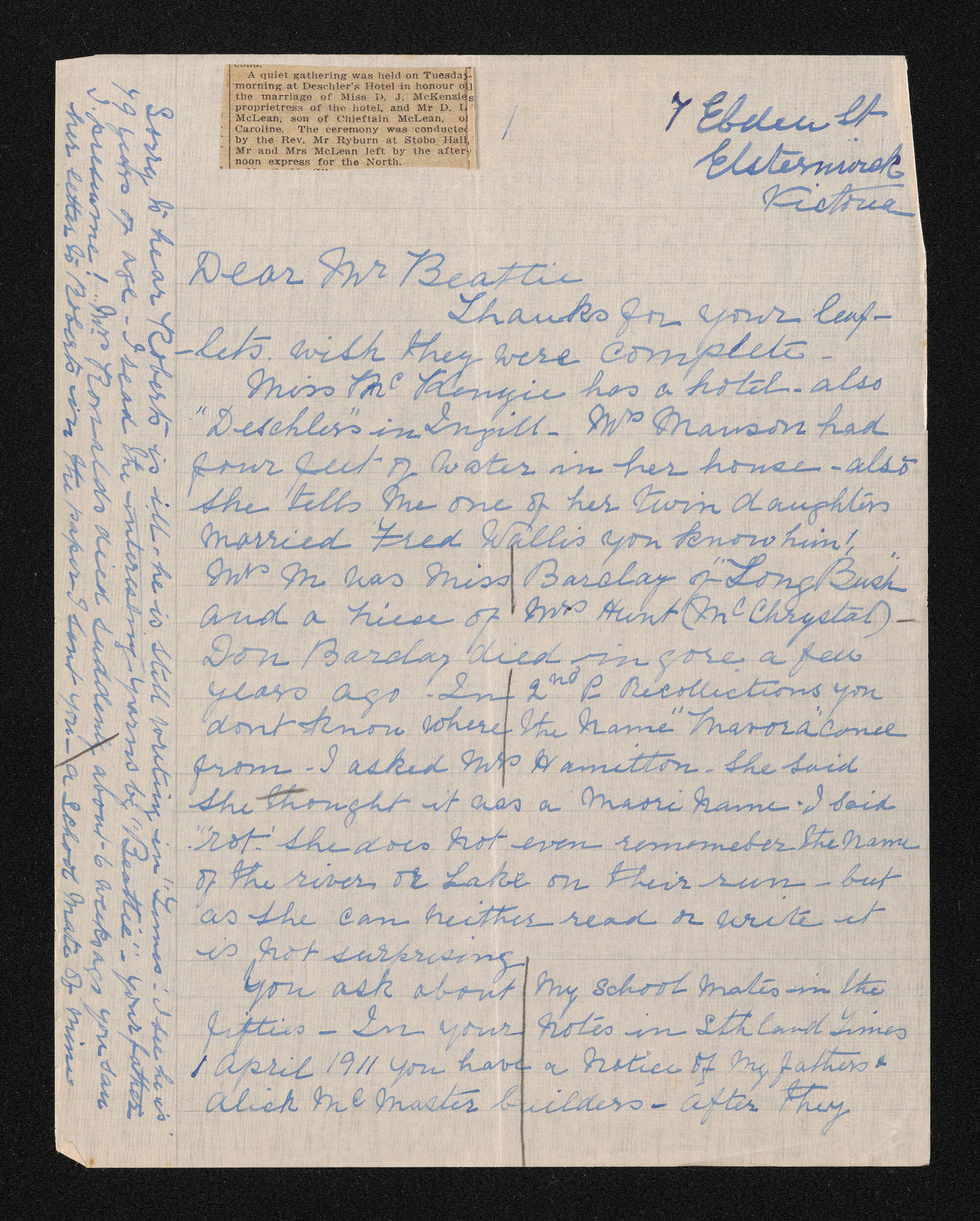 Letter, [1913] , from Charlotte Stobo, to Herries Beattie