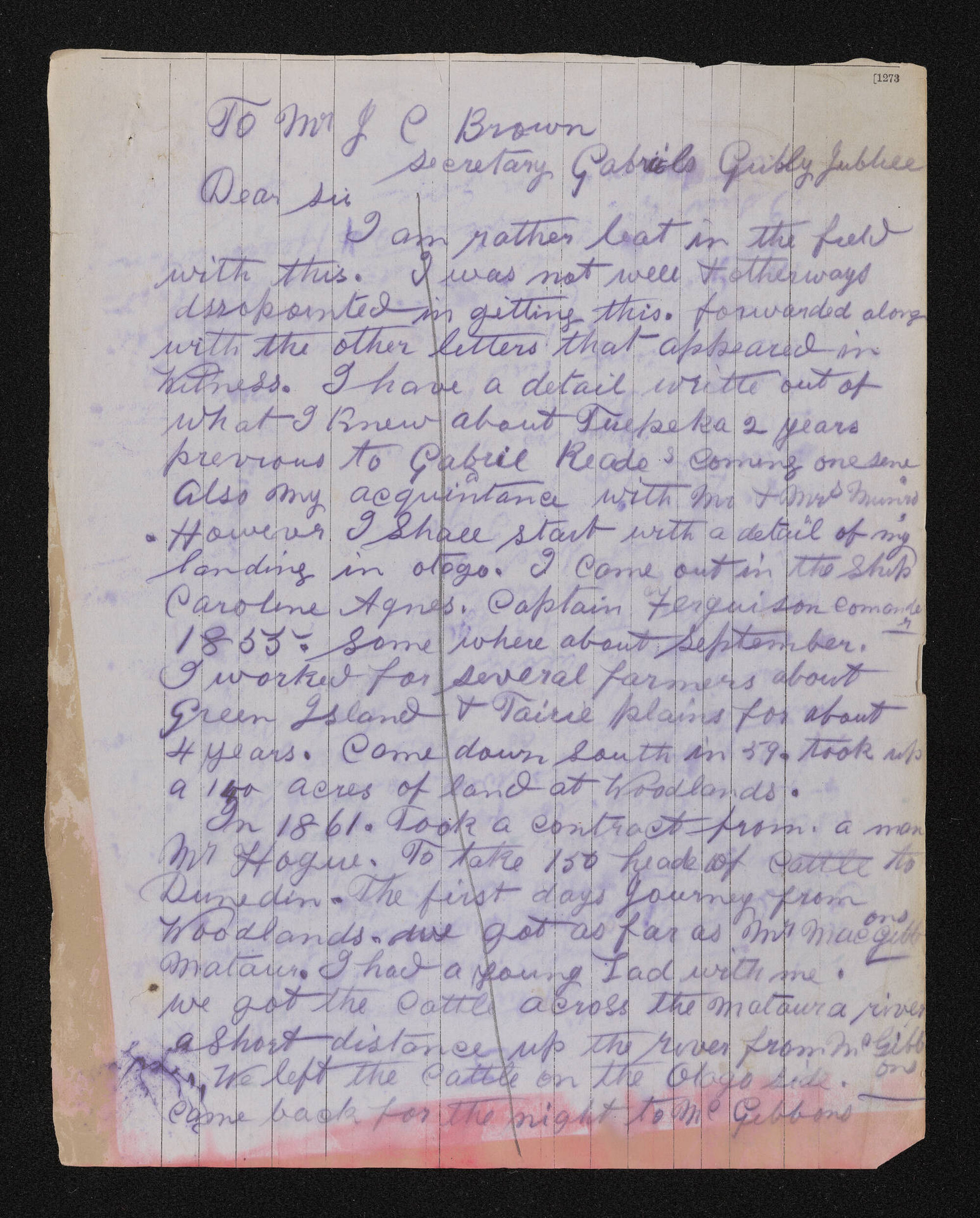 Letter, [1911], from Thomas A. Dawson, to J.C. Brown