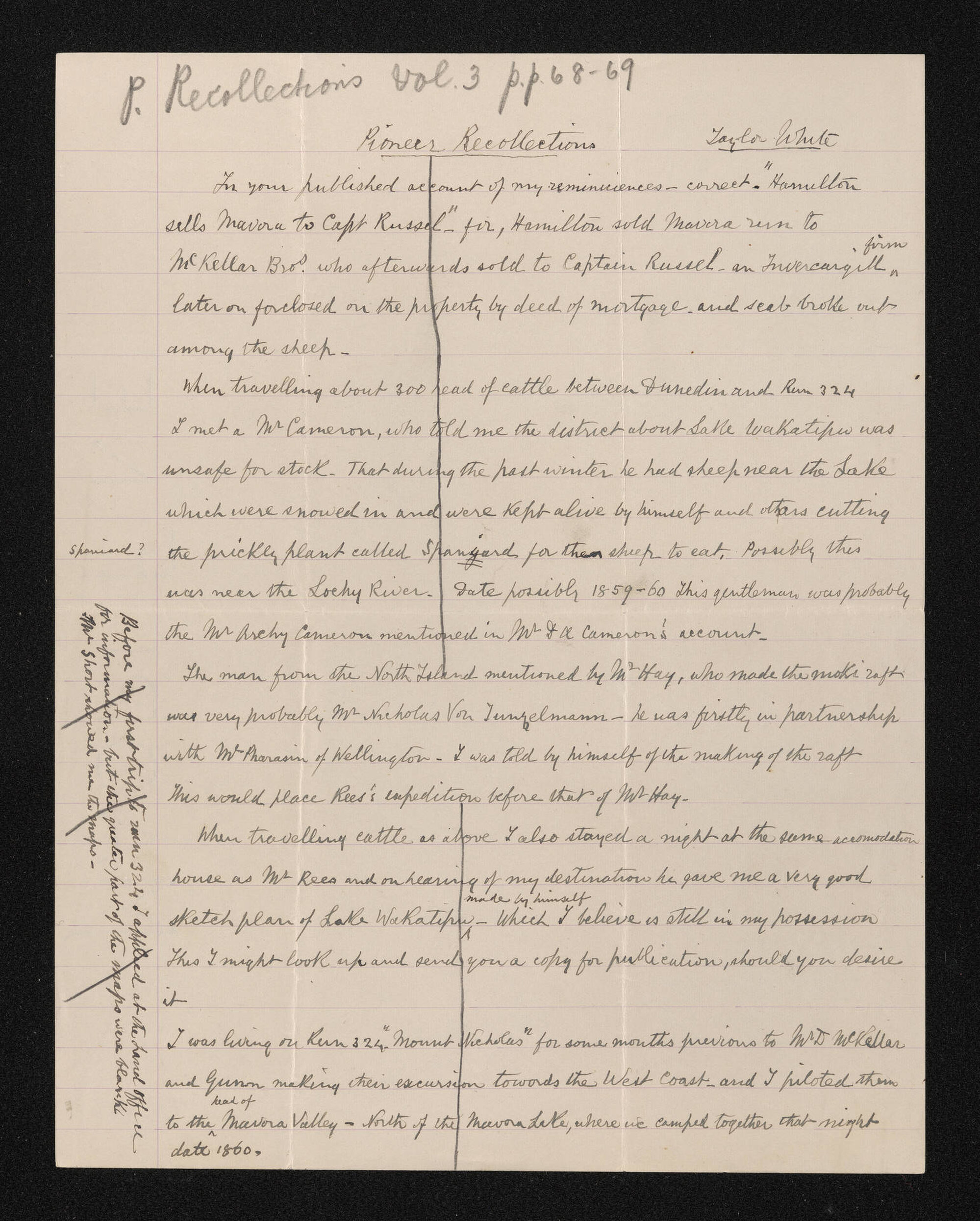 Letter, [n.d.], from Taylor White, to Herries Beattie