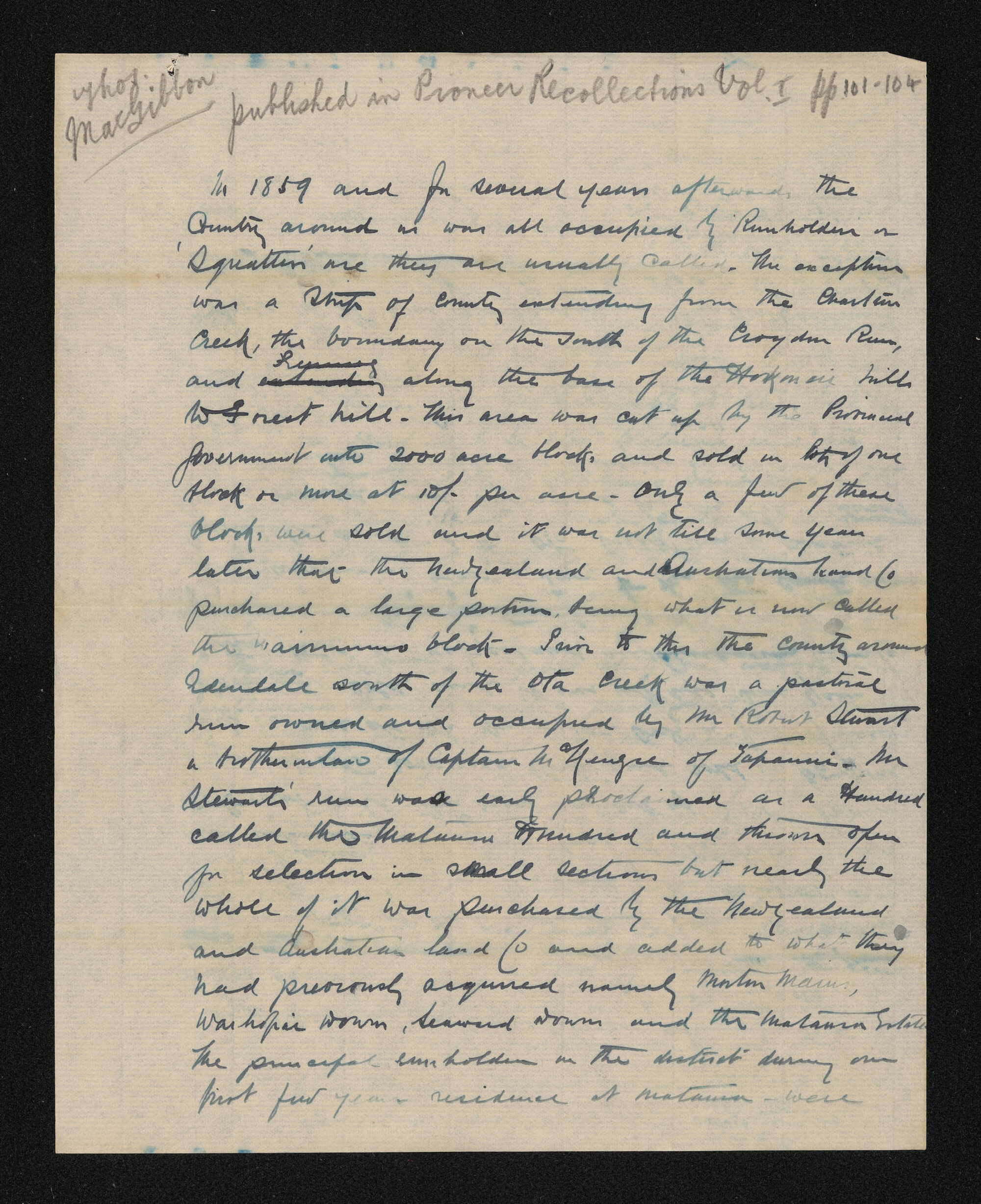 Manuscript, n.d., attributed to Thomas MacGibbon
