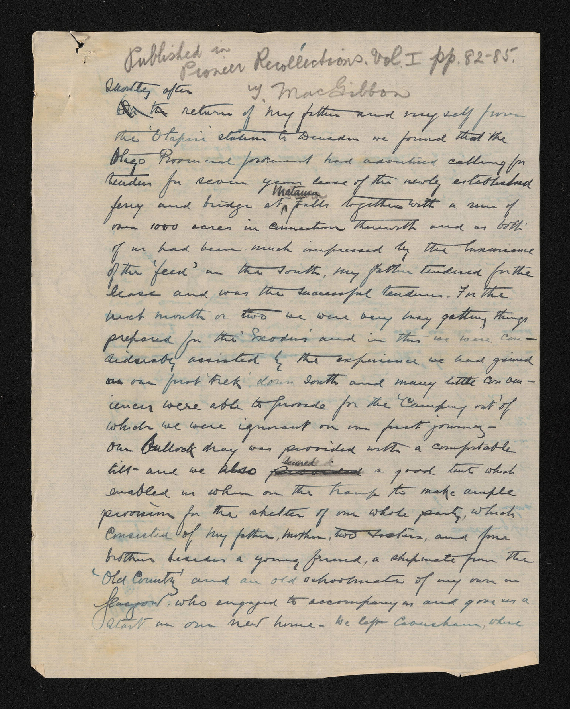 Manuscript, n.d., by Thomas MacGibbon