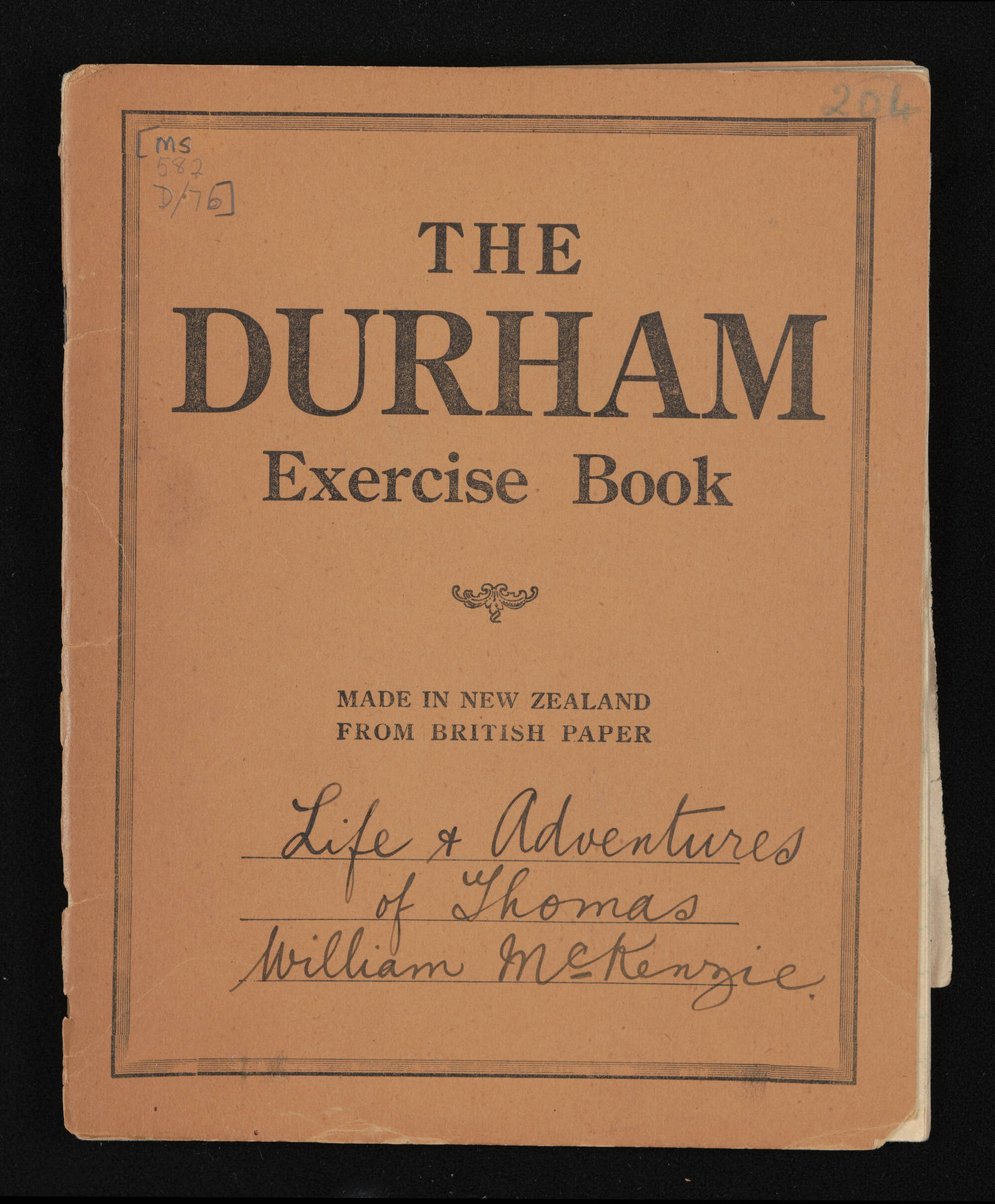 Scrapbook concerning the life and adventures of Thomas William McKenzie