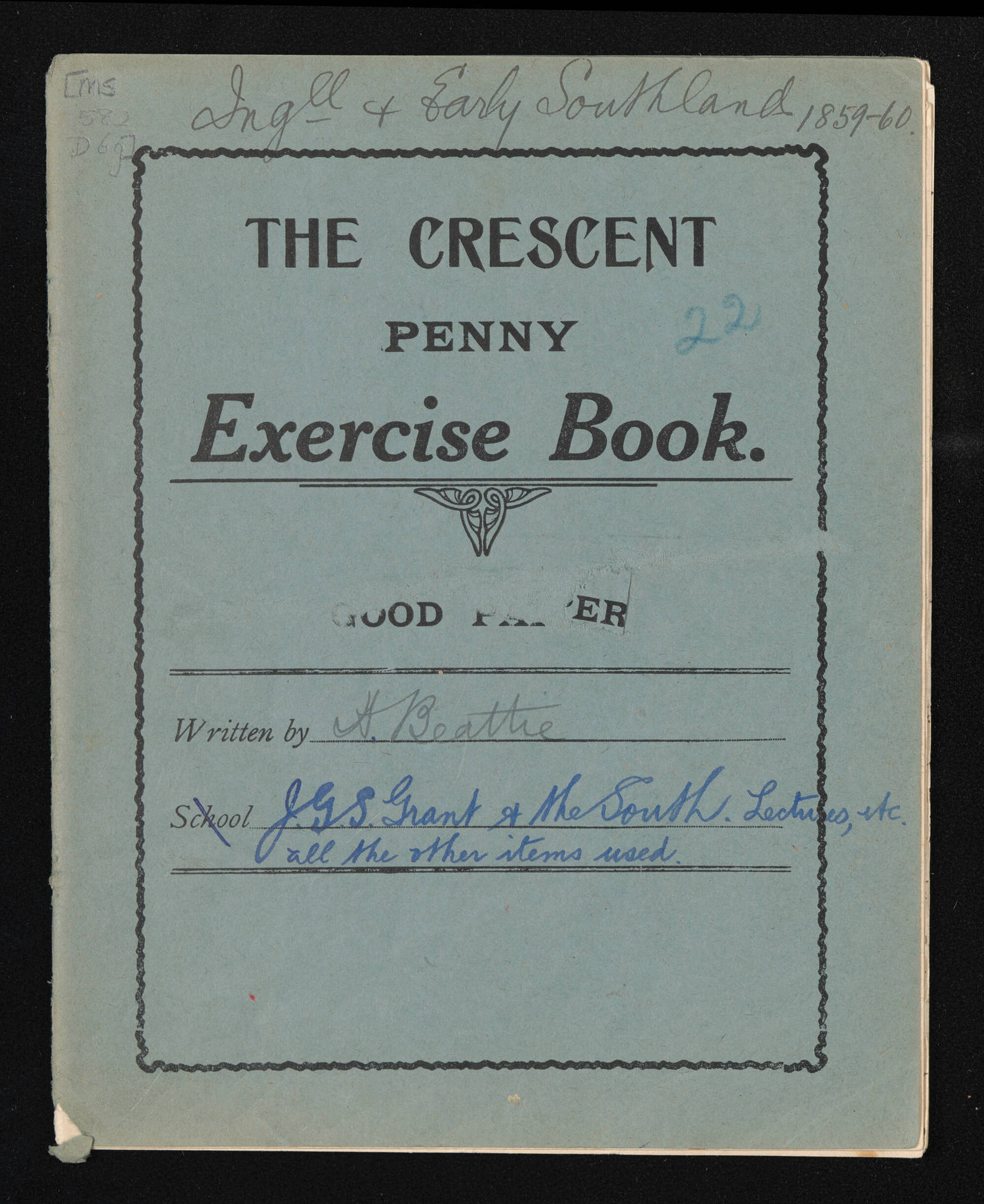 Notebook entitled, 'Invercargill and early Southland'
