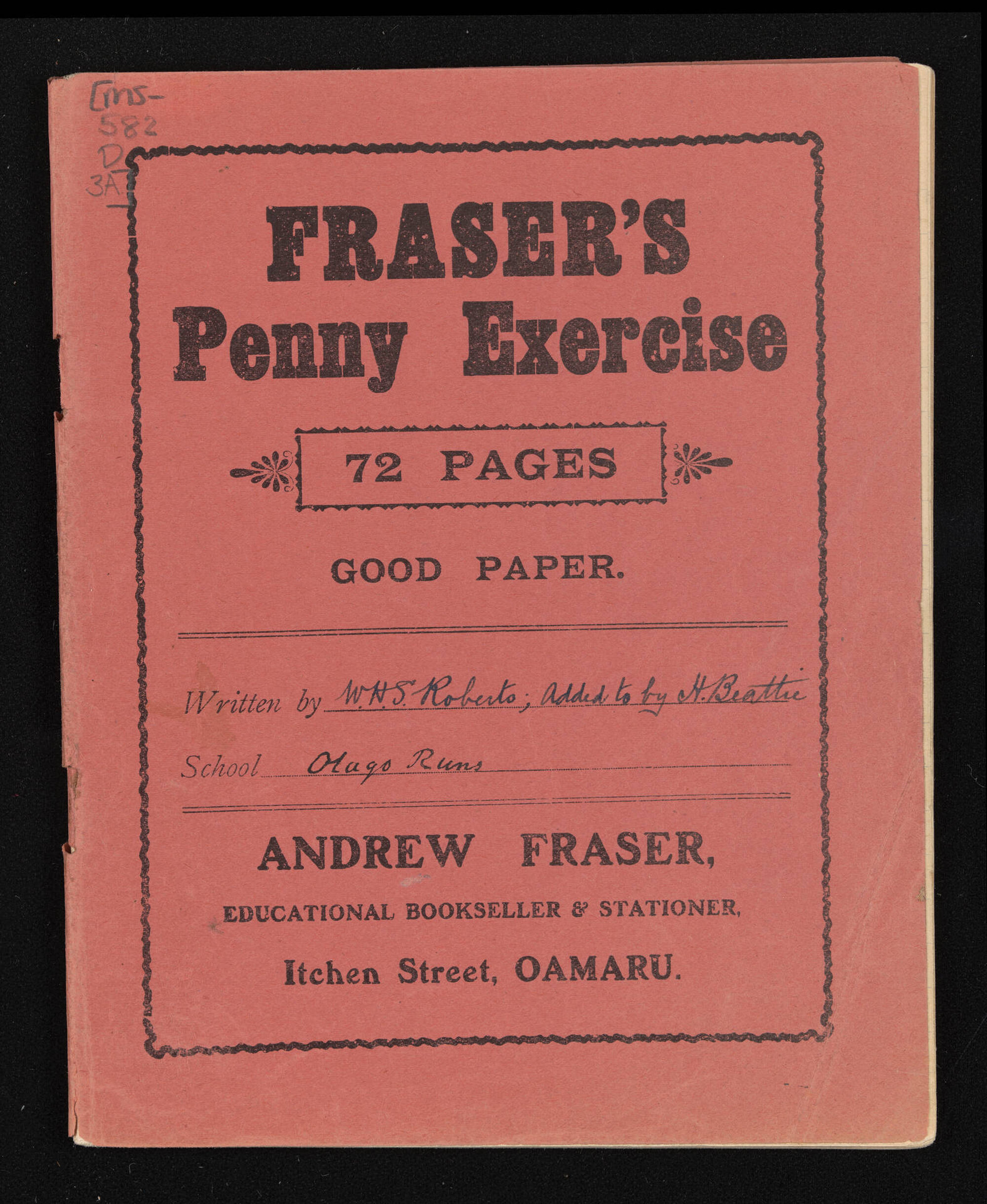 Notebook on runs in Otago and Southland, written by W.H.S. Roberts and added to by Herries