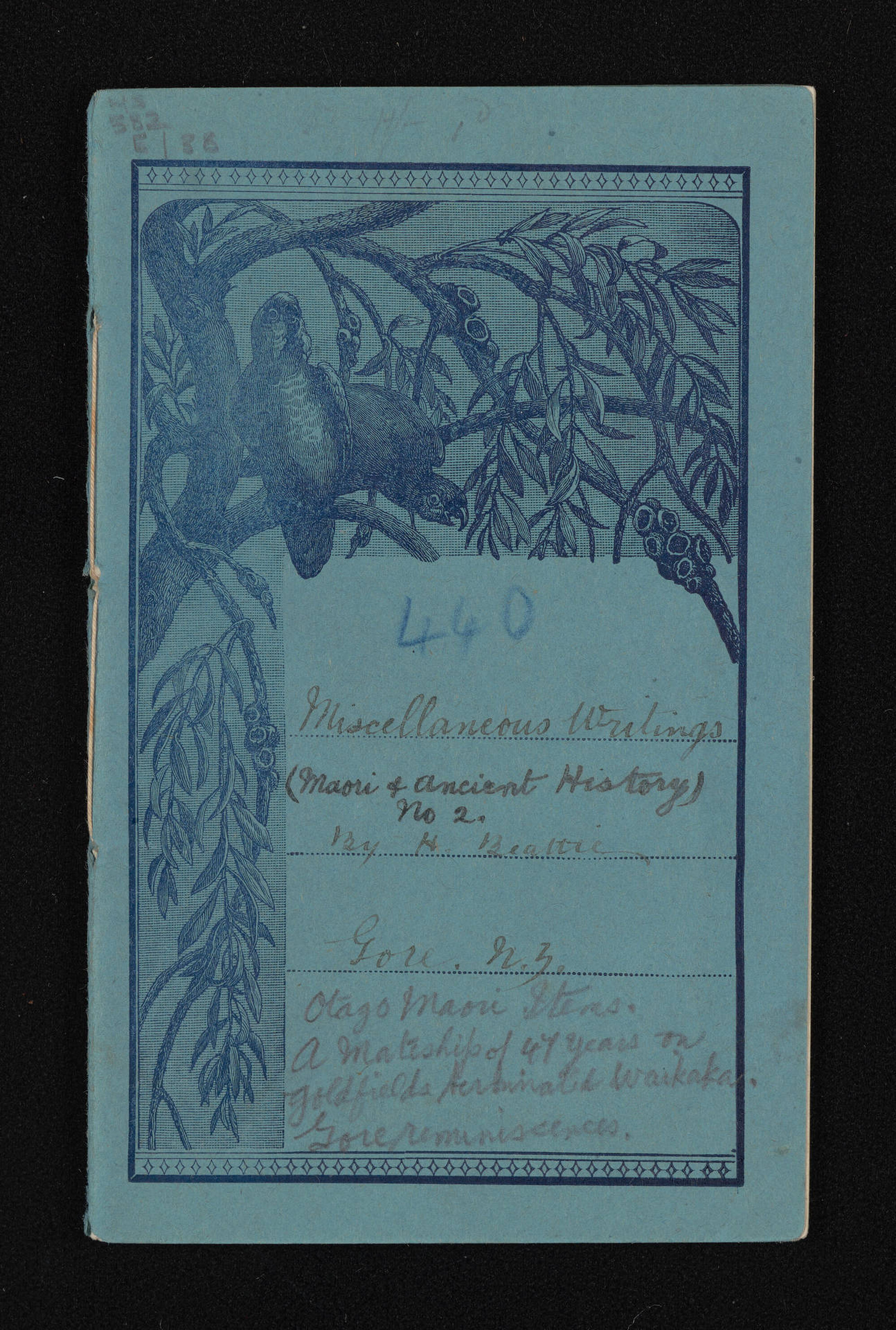 Notebook entitled, 'Miscellaneous writings; Maori and ancient history, vol 2'