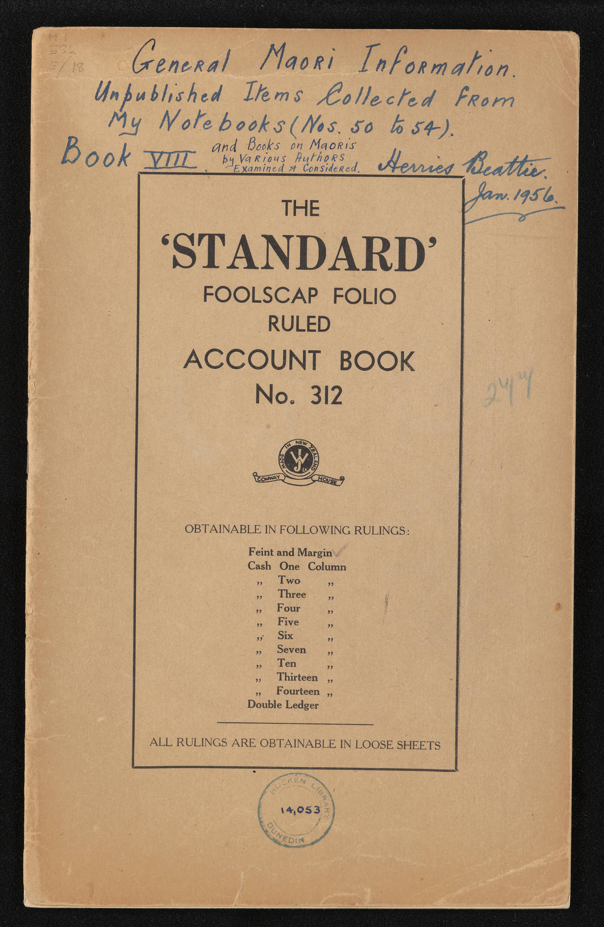 'General Maori information, book 8'