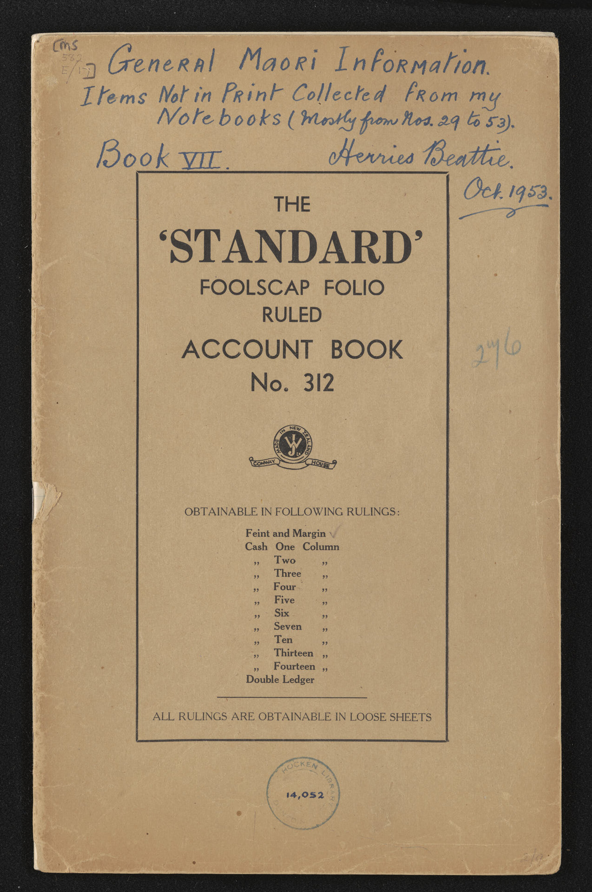 'General Maori information, book 7'