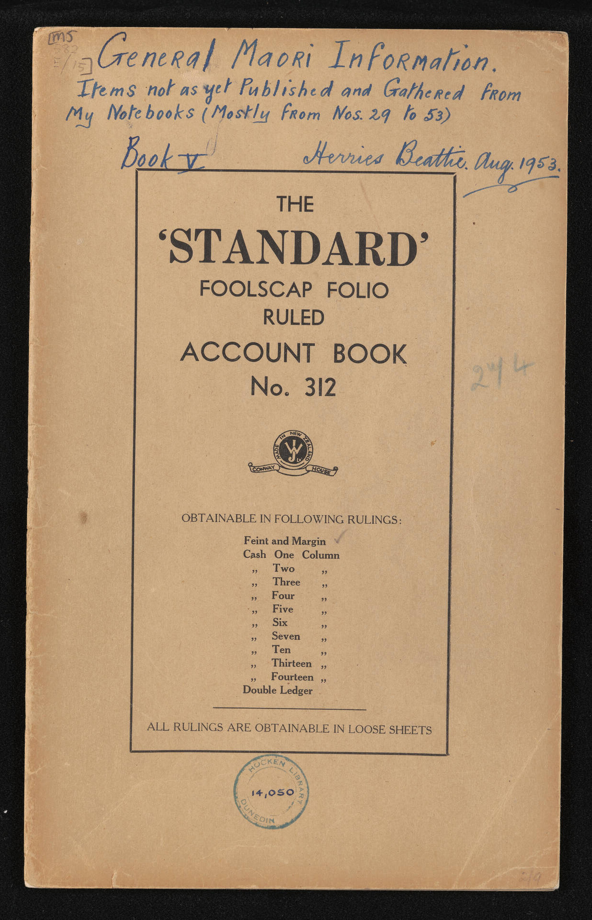 'General Maori information, book 5'