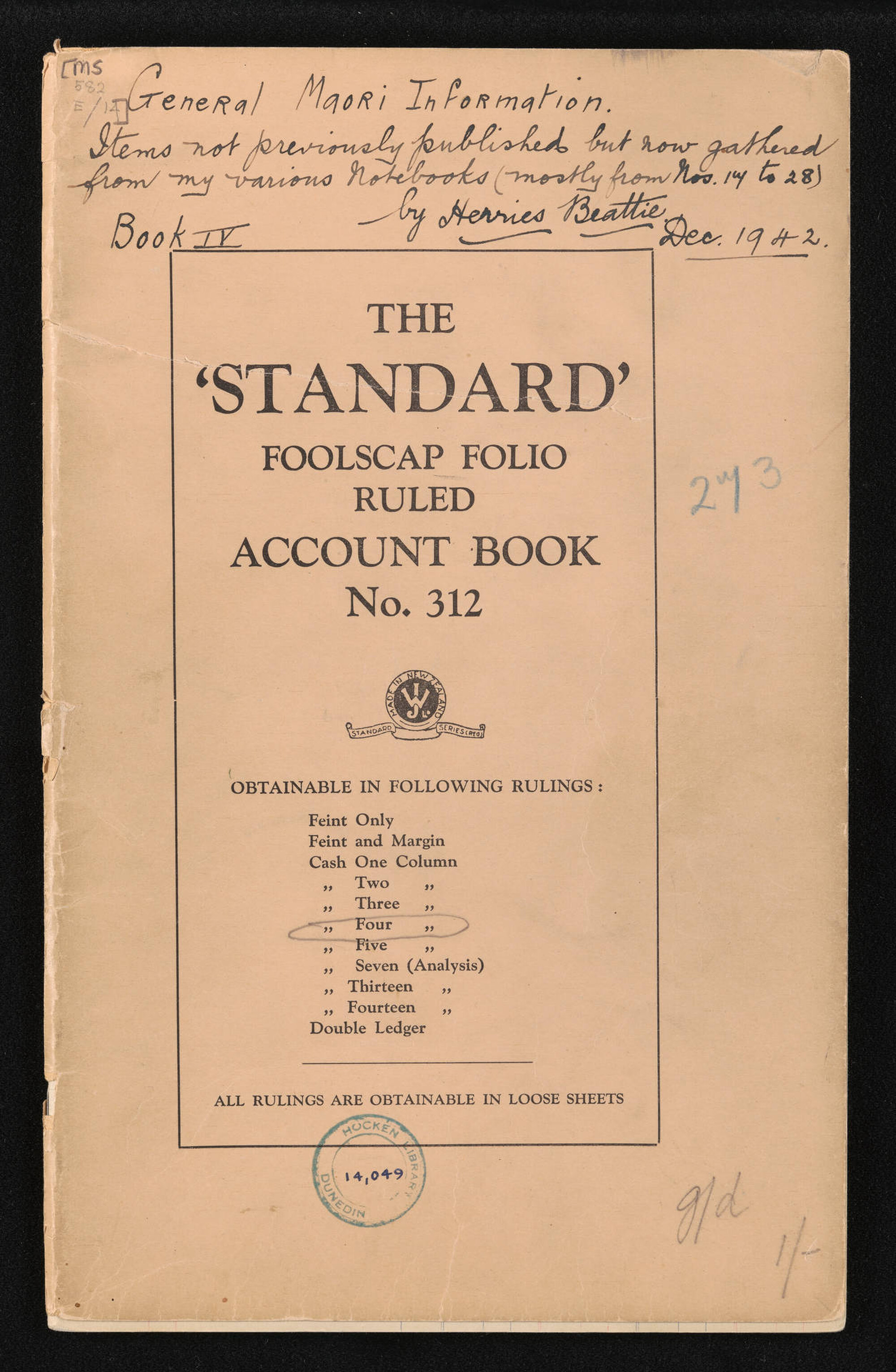 'General Maori information,  book 4'