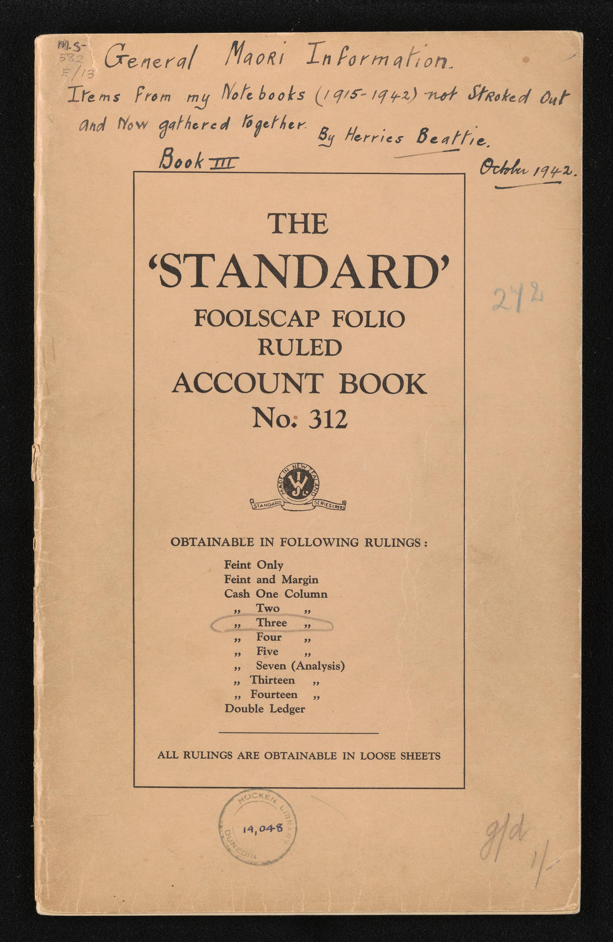 'General Maori information, book 3'