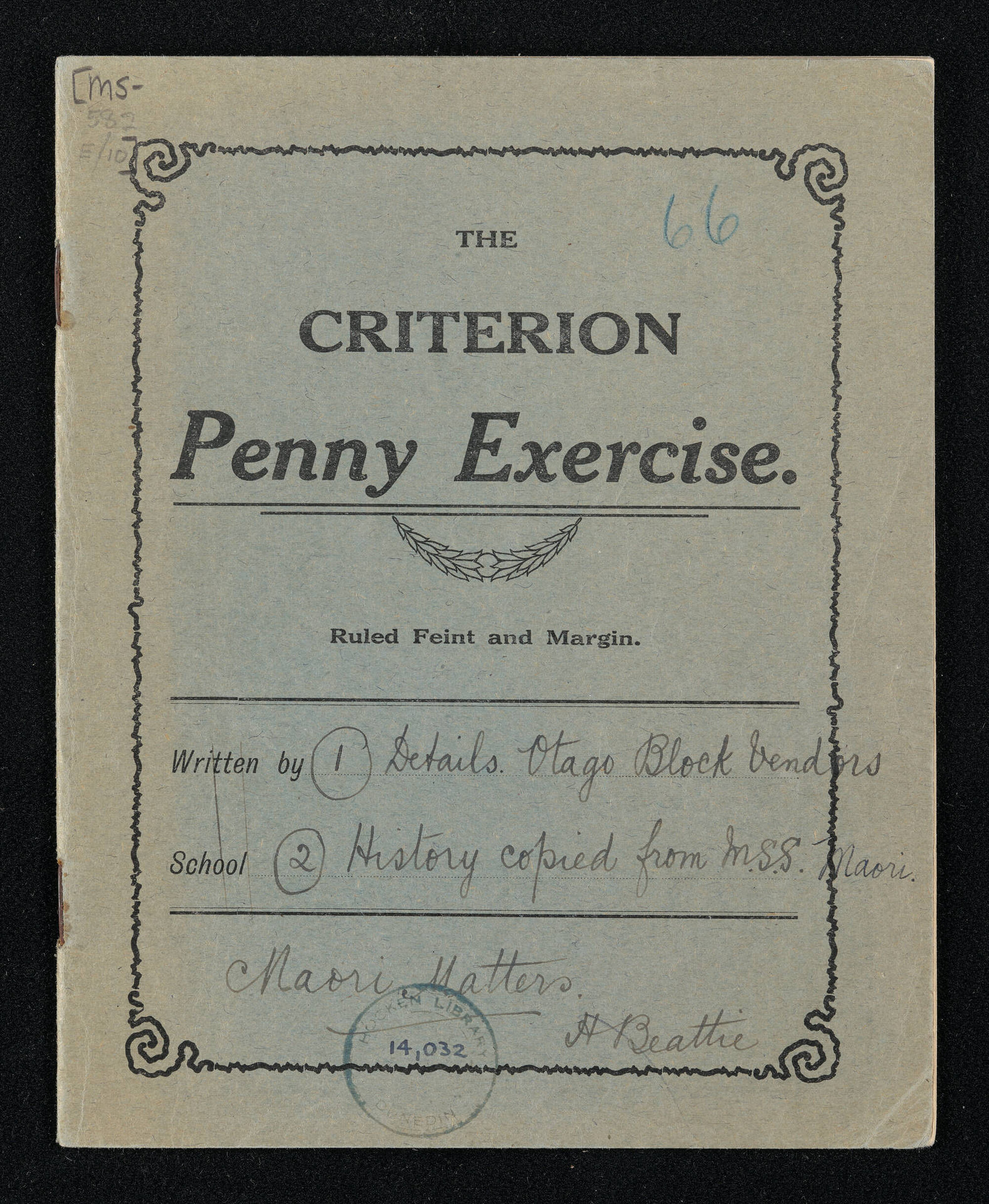 Notebook relating to primarily Kāi Tahu history