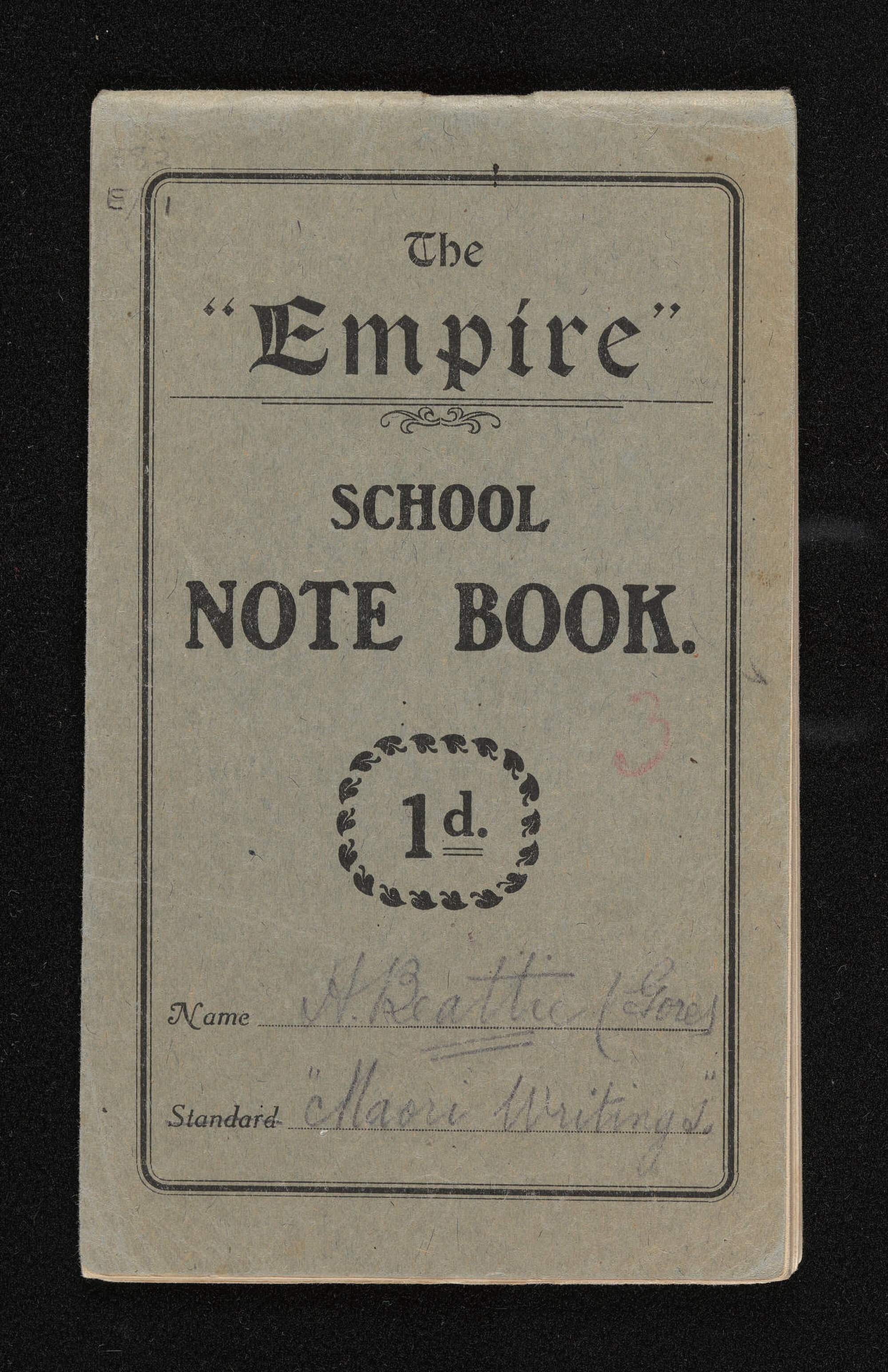 Notebook entitled, 'Maori writings'