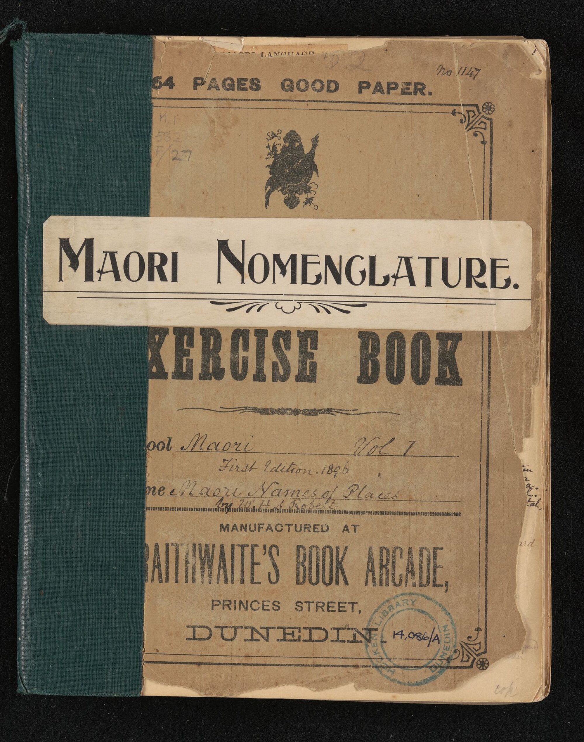 Volume entitled, 'Maori nomenclature', compiled by W.H.S. Roberts