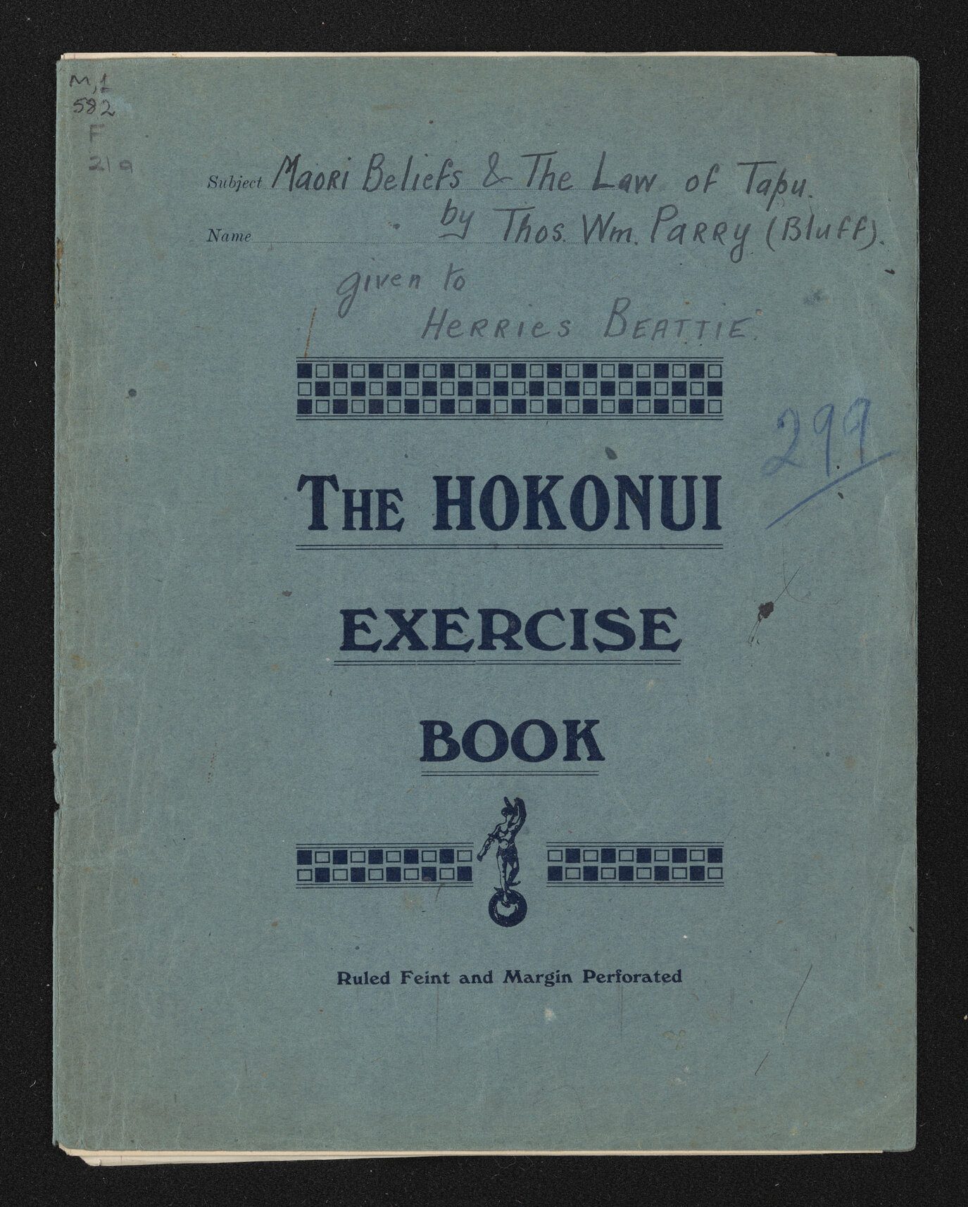 Notes on Māori beliefs and the law of Tapu, by Thomas William Parry