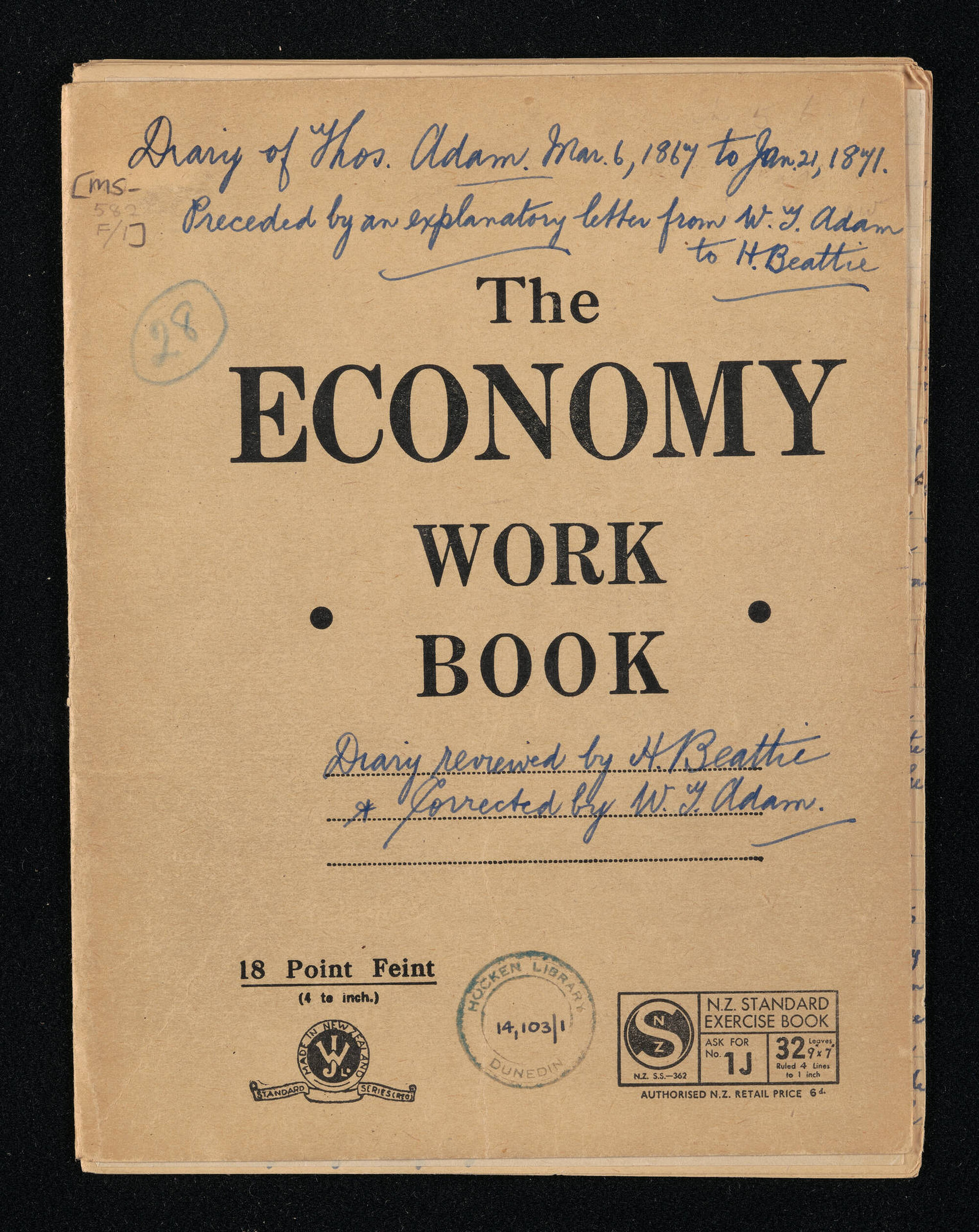 Review and extracts from the farm diary of Thomas Adam