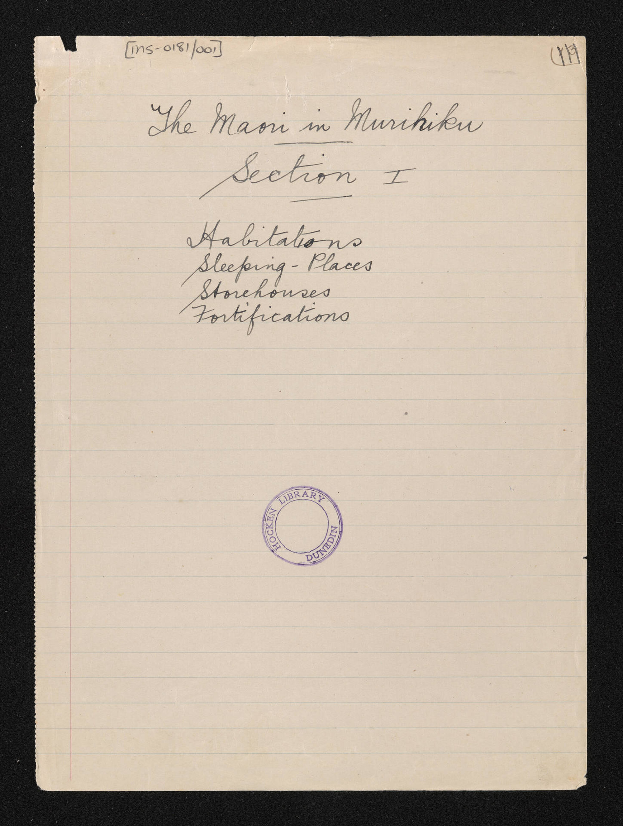 Record of interviews with South Island Māori, entitled, 'The Maori in Murihiku', sections 1 to 15