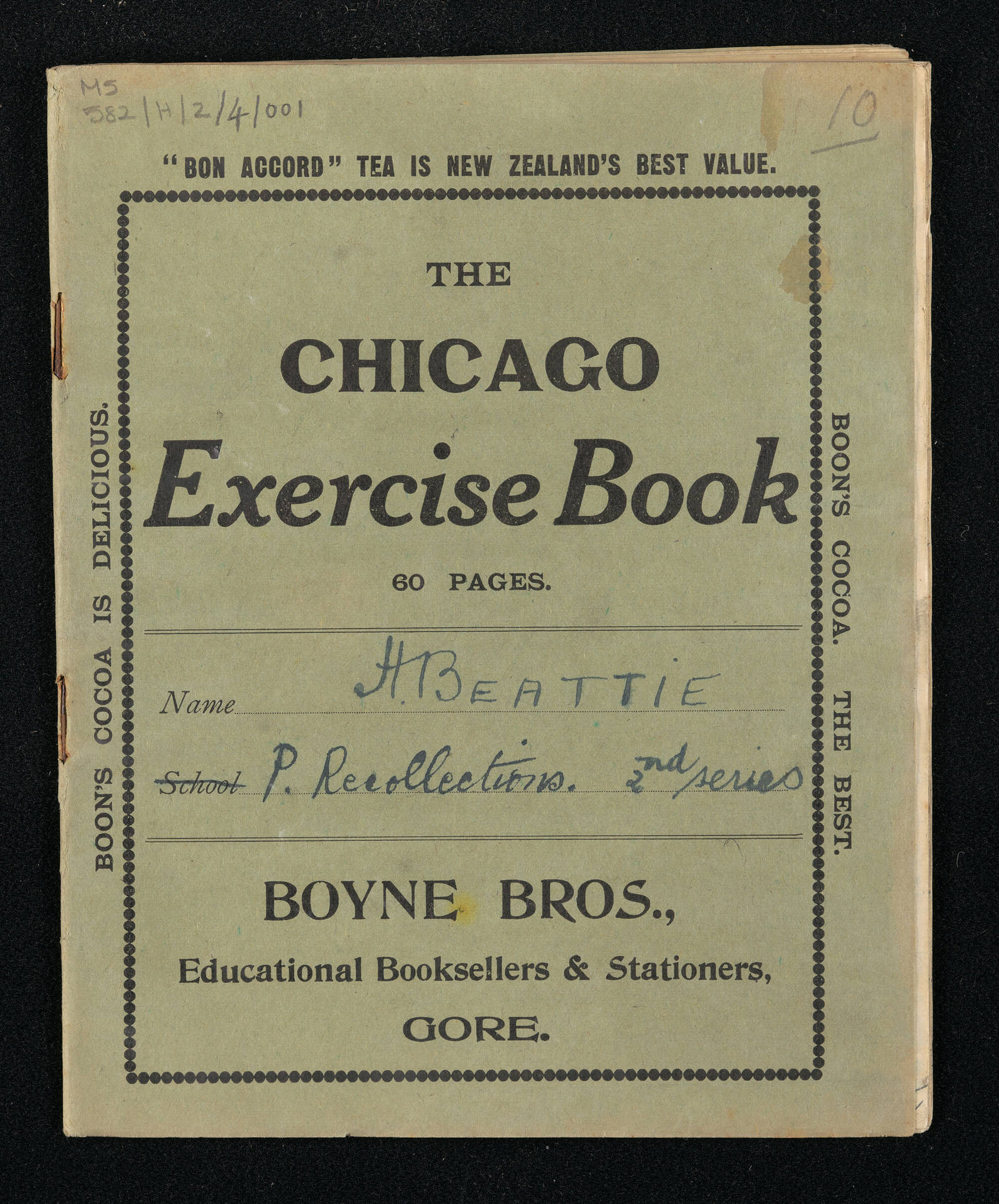 Manuscript of 'Pioneer recollections', part 2, chapter 10