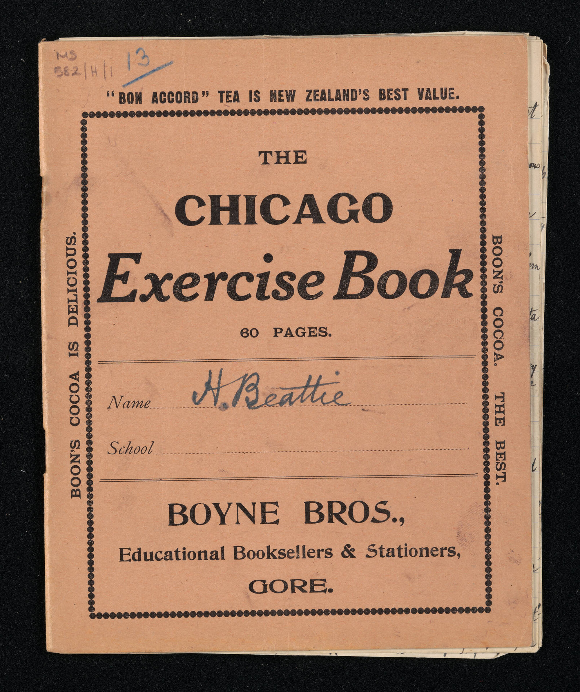 Manuscript of 'Pioneer recollections', part 1, chapter 13