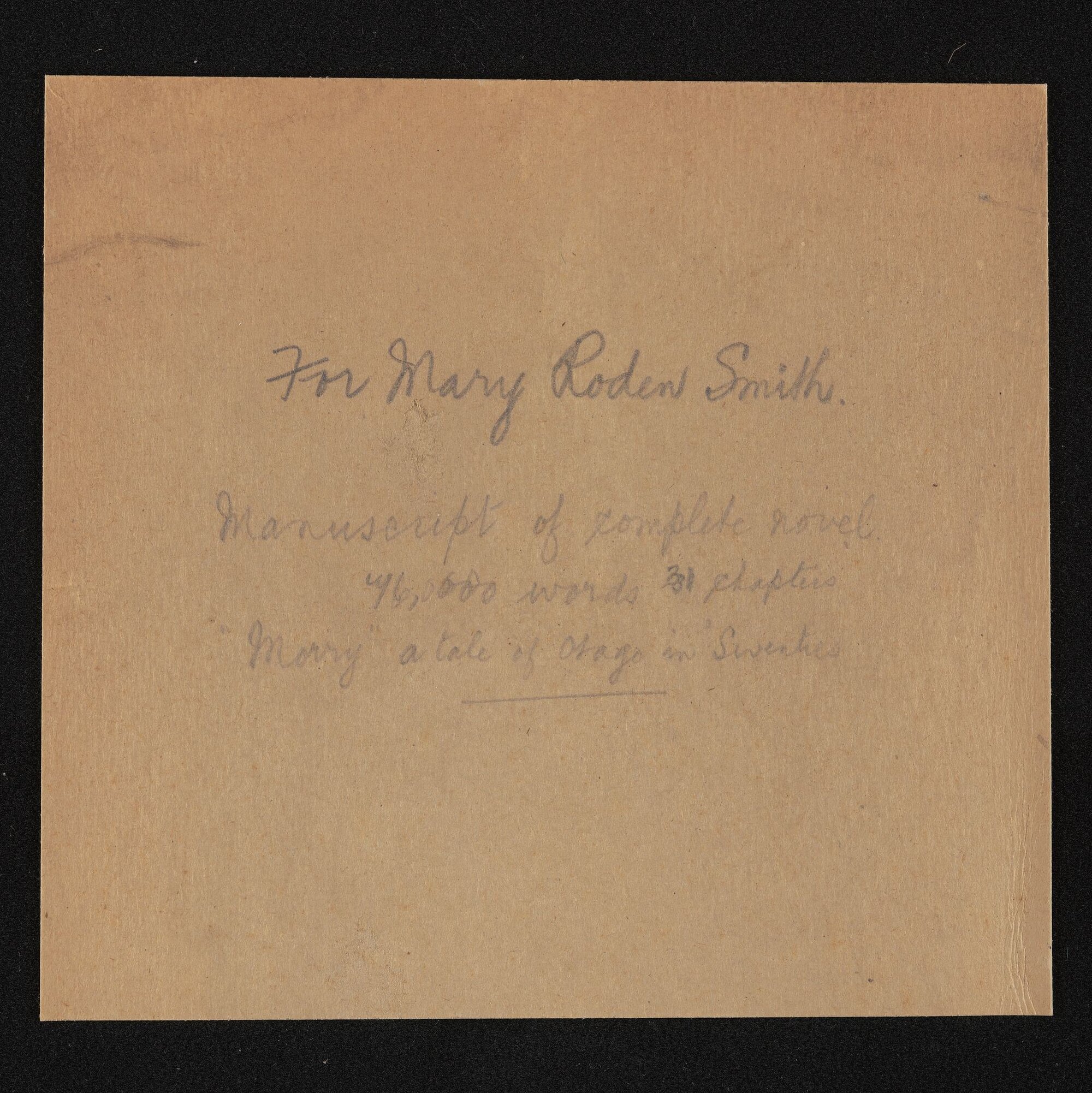 Manuscript entitled, 'Morry - A son of the backblocks'