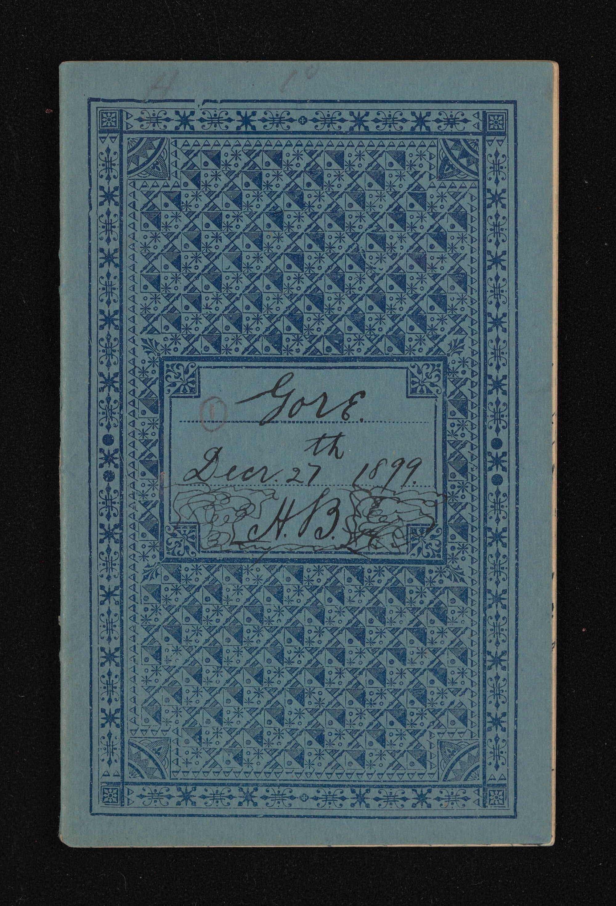 Notebook entitled 'Gore, December 27th 1899' containing manuscript entitled 'Grandfather Crane'