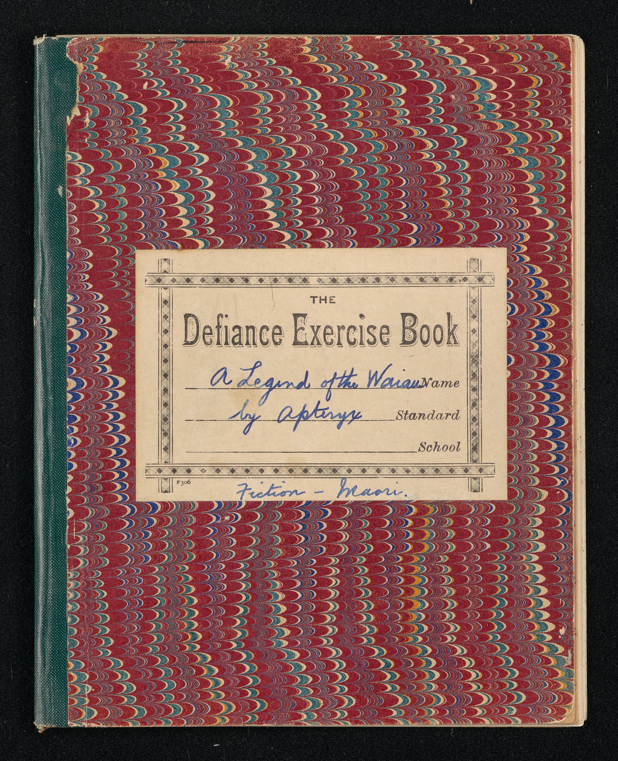 Manuscript entitled, 'A legend of Waiau', by Apteryx