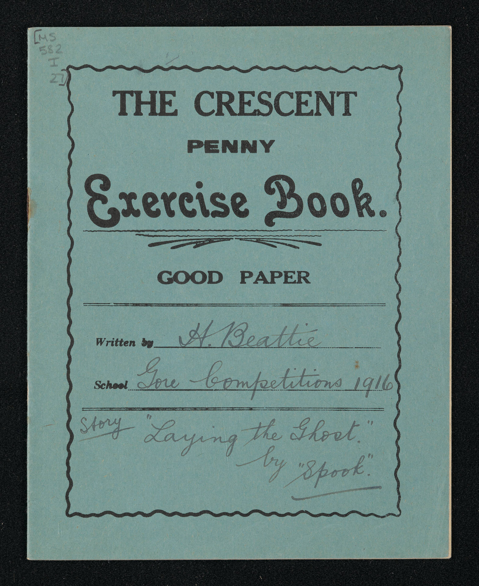 Manuscript entitled, 'Laying the ghost', by Spook
